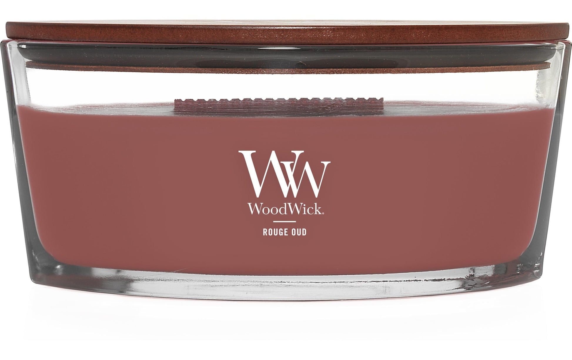 WoodWick Duftkerze Rouge Oud, Sojawachs, Zimt, Ø 12 cm, 9 cm hoch