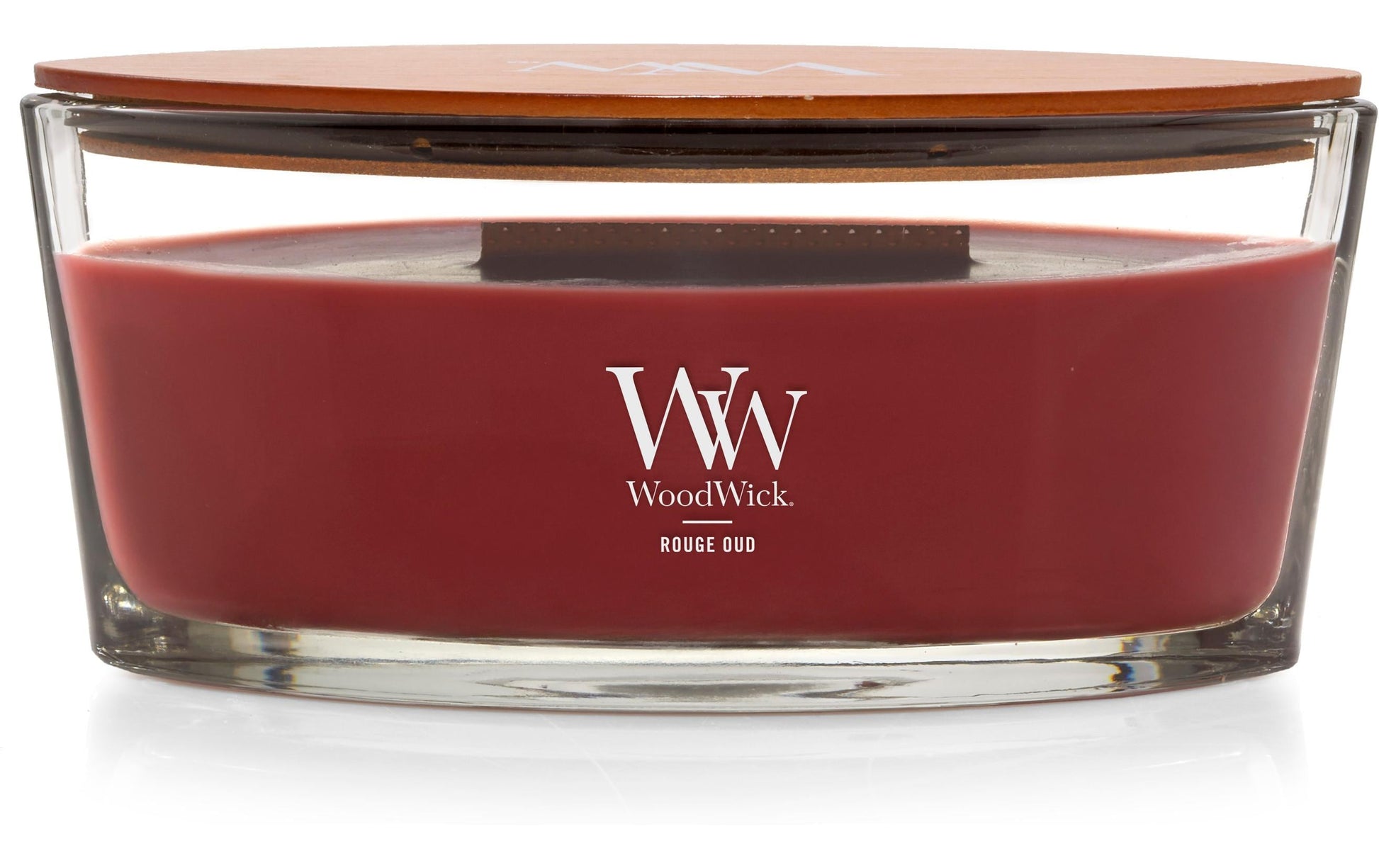 WoodWick Duftkerze Rouge Oud, Sojawachs, Zimt, Ø 12 cm, 9 cm hoch