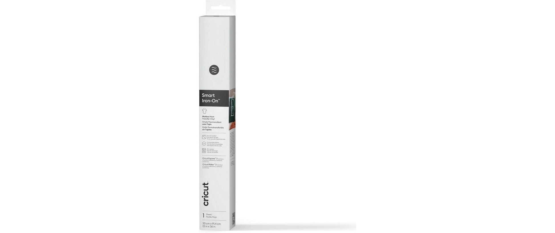 Cricut Aufbügelfolie (HTV), Vinylfolie, Weiss, 30,5 × 150 cm, für Cricut Maker, Explore & Venture