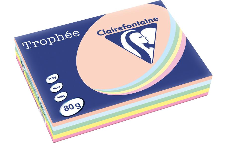 Clairefontaine Kopierpapier – A4, 80 g/m², pastell sortiert – für Inkjet/Laser/Kopierer – FSC – 500 Blatt
