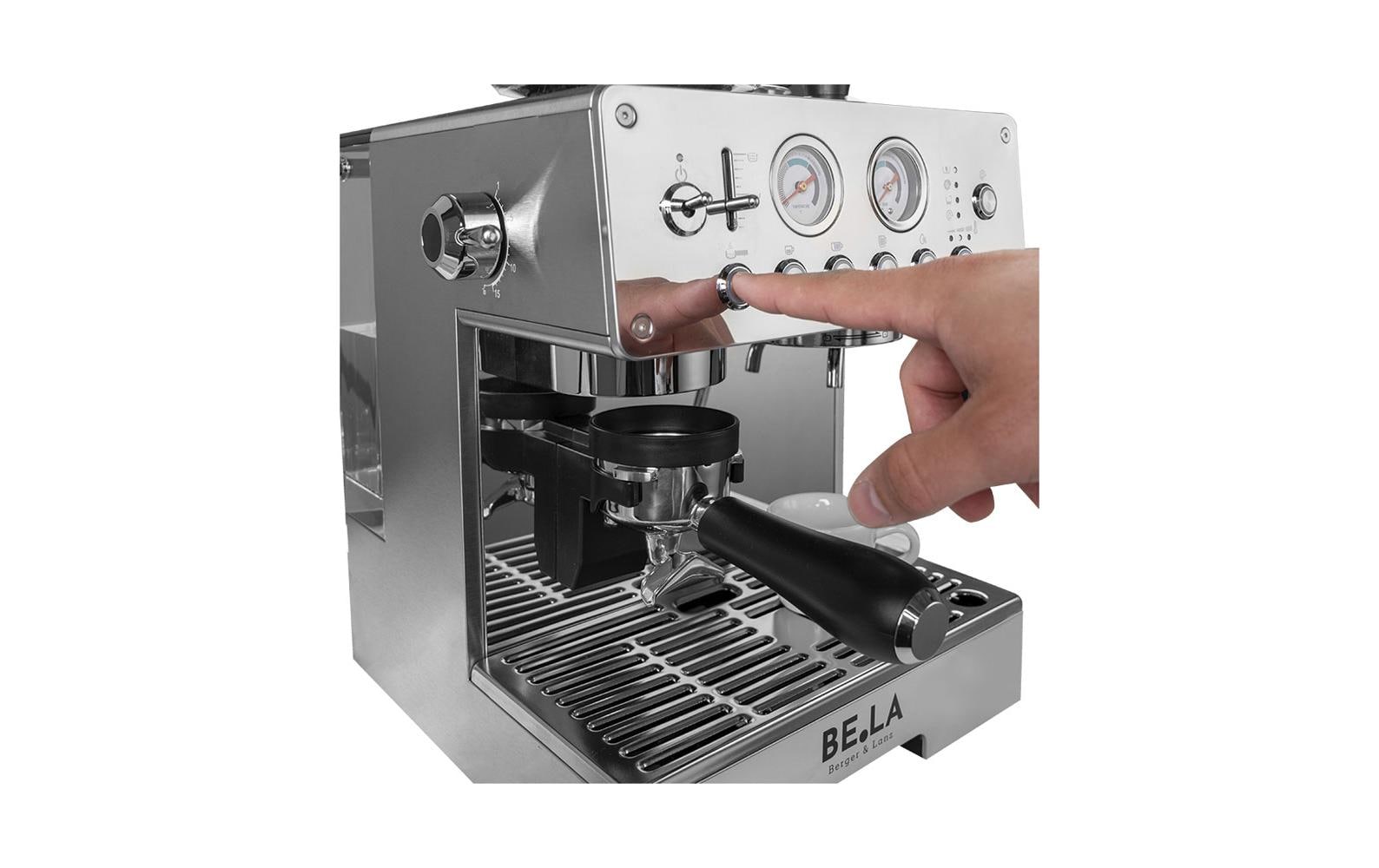 Berger lanz BergerLanz STK03CNS Espressomaschine (Siebträger) – 20 bar, 3,0 l, Milchschaumdüse, Silber