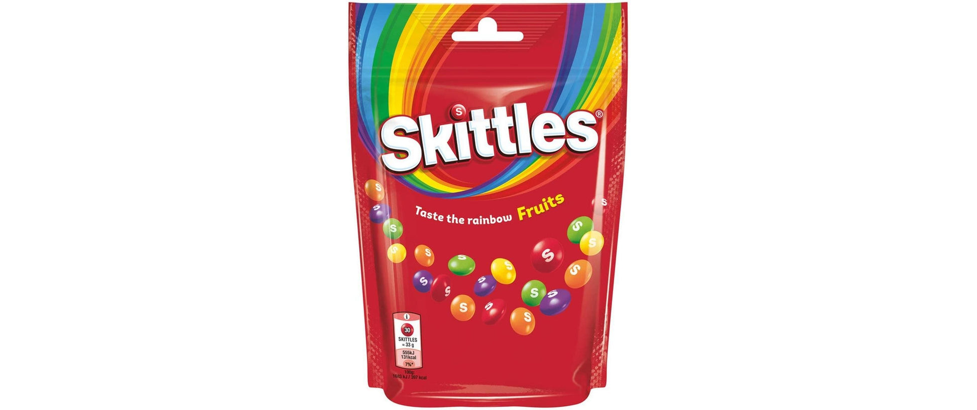 Skittles Fruits Fruchtgummi – Schwarze Johannisbeere, Zitrone, Limette, Orange, Erdbeere – 152 g