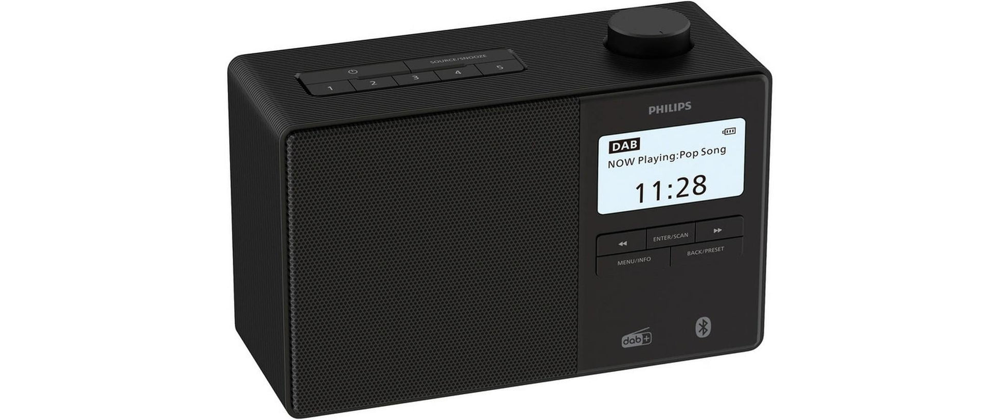 Philips TAR5600/00 – DAB-/Internetradio – Portabel – UKW, Bluetooth, Akkubetrieb, IPX4 – Schwarz