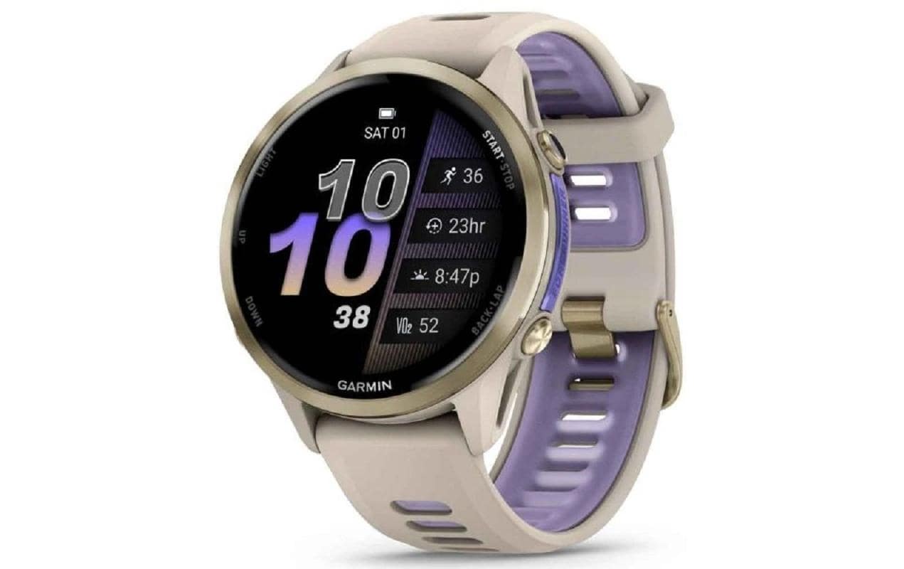 Garmin Forerunner 970 – GPS-Smartwatch – 47 mm, 1,4", GPS, AMOLED, Saphirglas, 5 ATM, Violett, Sportarmband