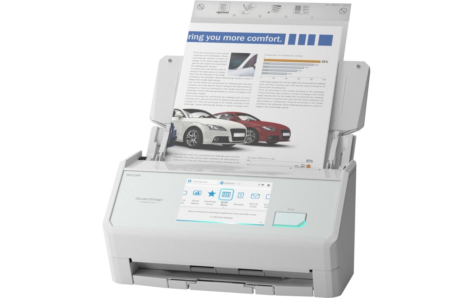 Ricoh ScanSnap iX2500 – Einzugsscanner, A3, Duplex, 45 ppm, ADF 100 Blatt, WLAN