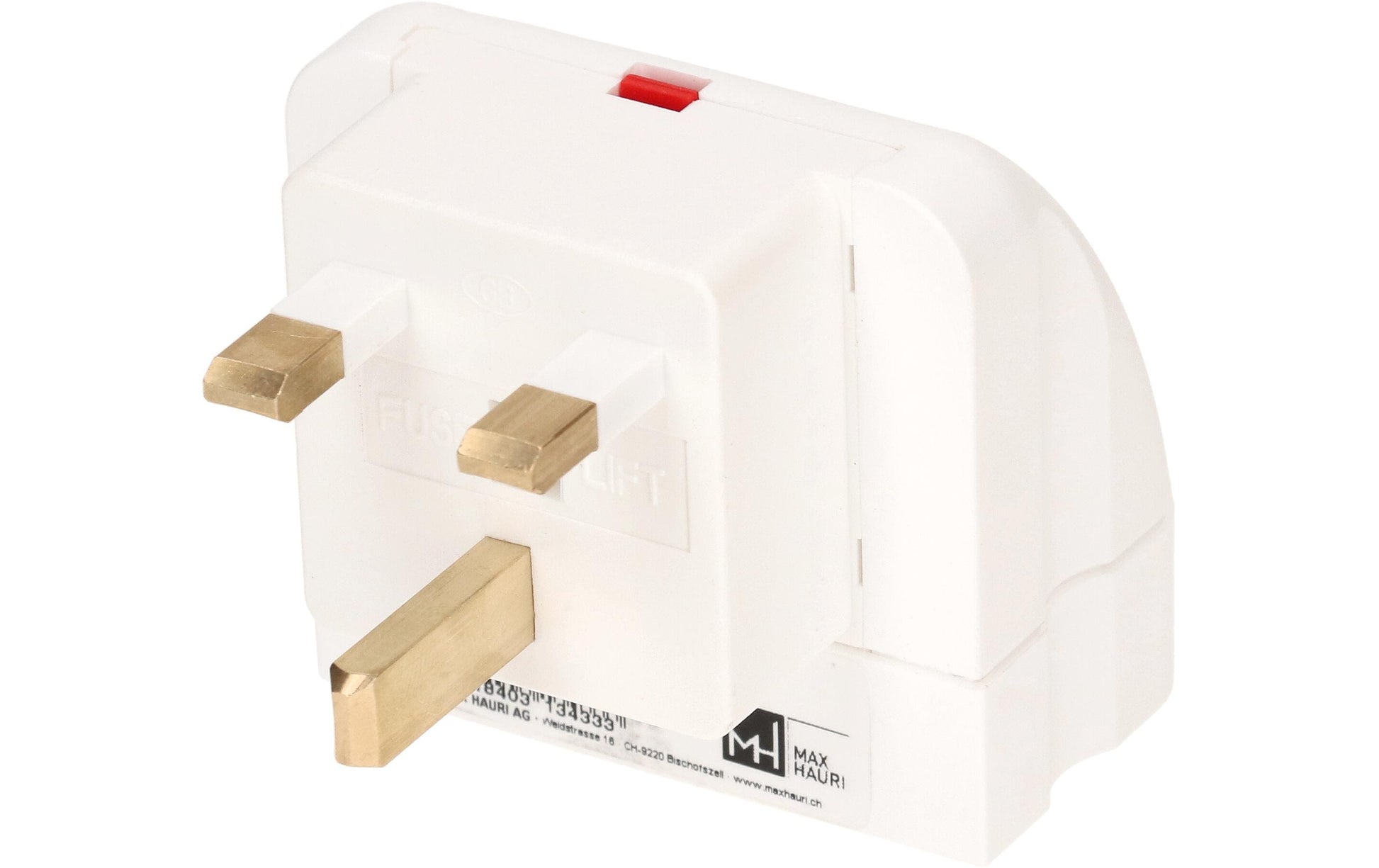 Max Hauri AG Max Hauri – Reiseadapter – von Typ 13 zu Typ G – geerdet – weiss – 1 Stk.