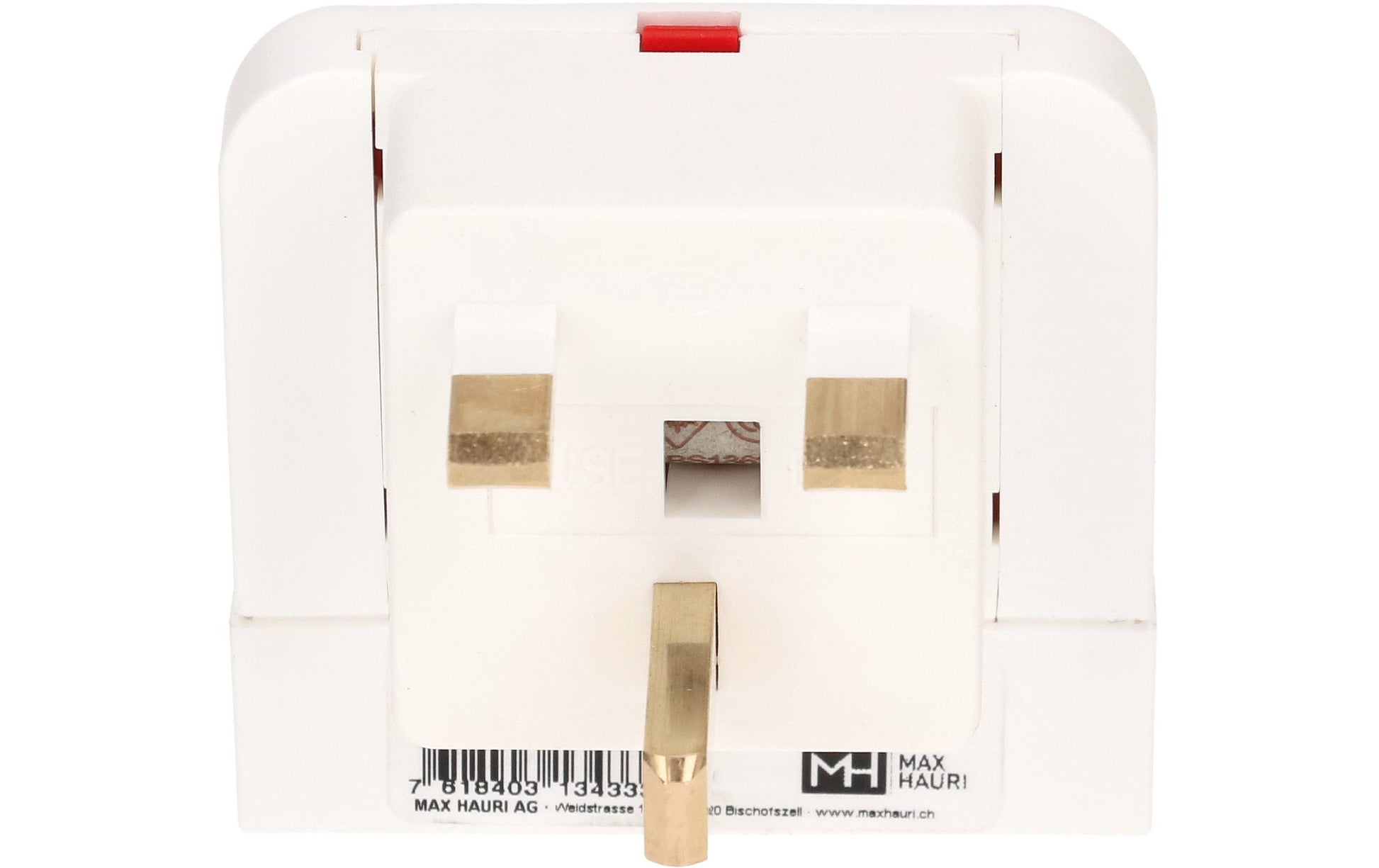 Max Hauri AG Max Hauri – Reiseadapter – von Typ 13 zu Typ G – geerdet – weiss – 1 Stk.