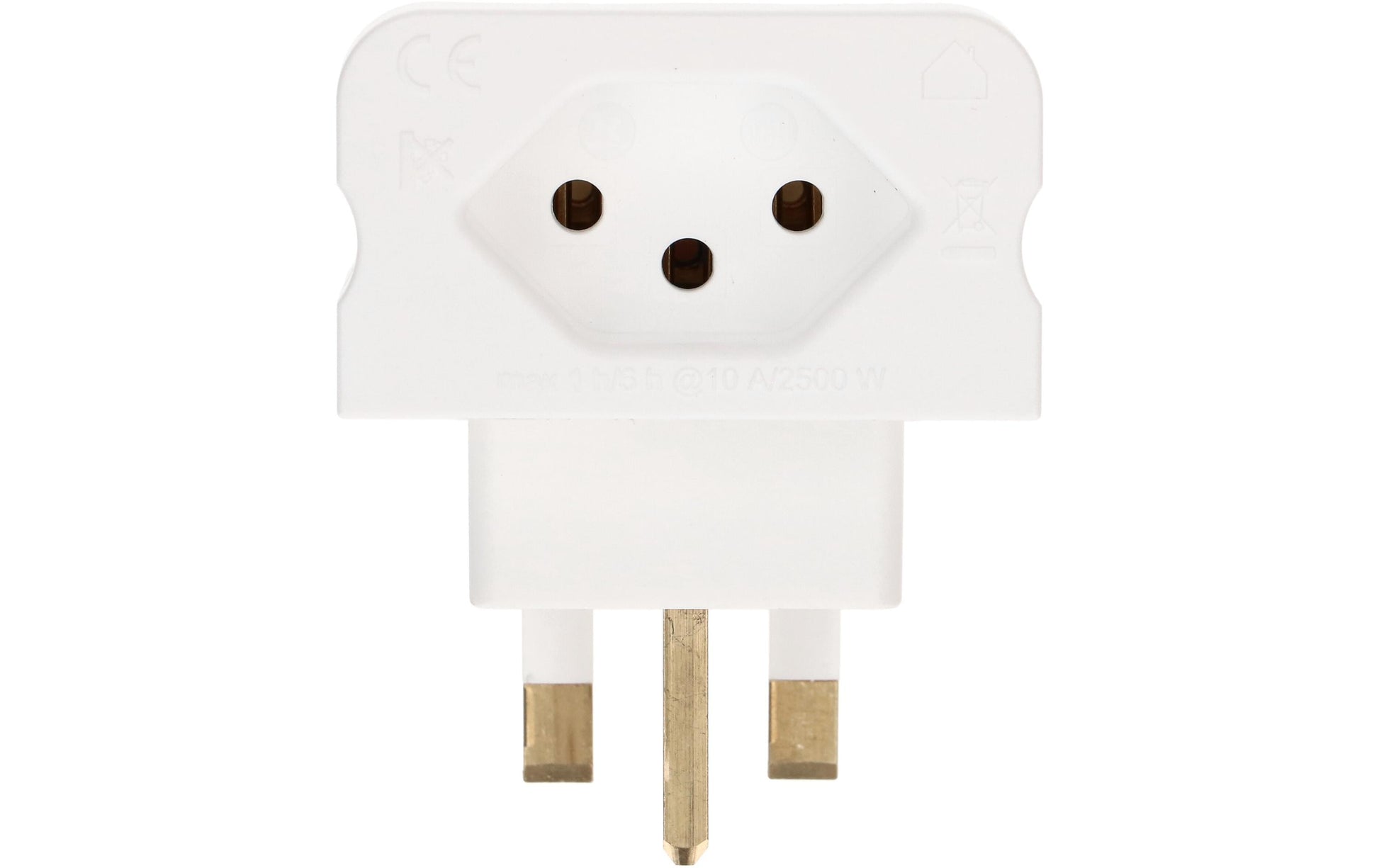 Max Hauri AG Max Hauri – Reiseadapter – von Typ 13 zu Typ G – geerdet – weiss – 1 Stk.