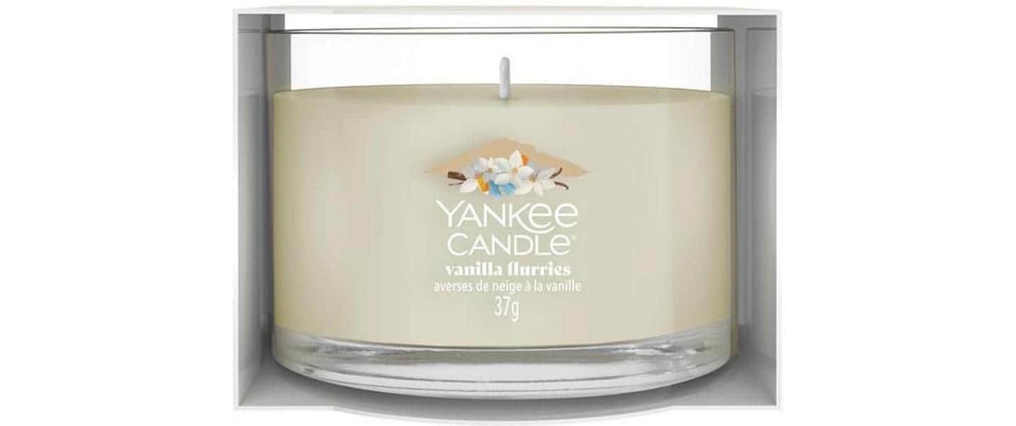 Yankee Candle Duftkerze – Vanilla Flurries – Ø 5,4 × 4,5 cm – ca. 7–10 h