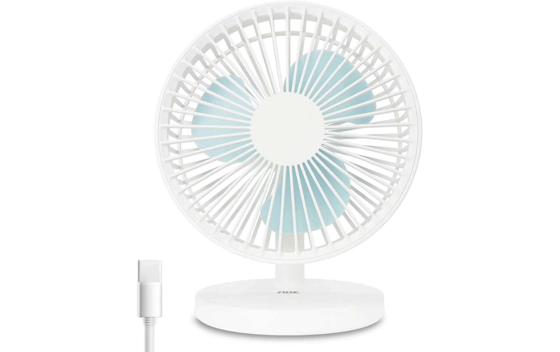 ADE USB-Tischventilator VT2302-2 – 18 cm, 3 Stufen, 22 dB, Weiss