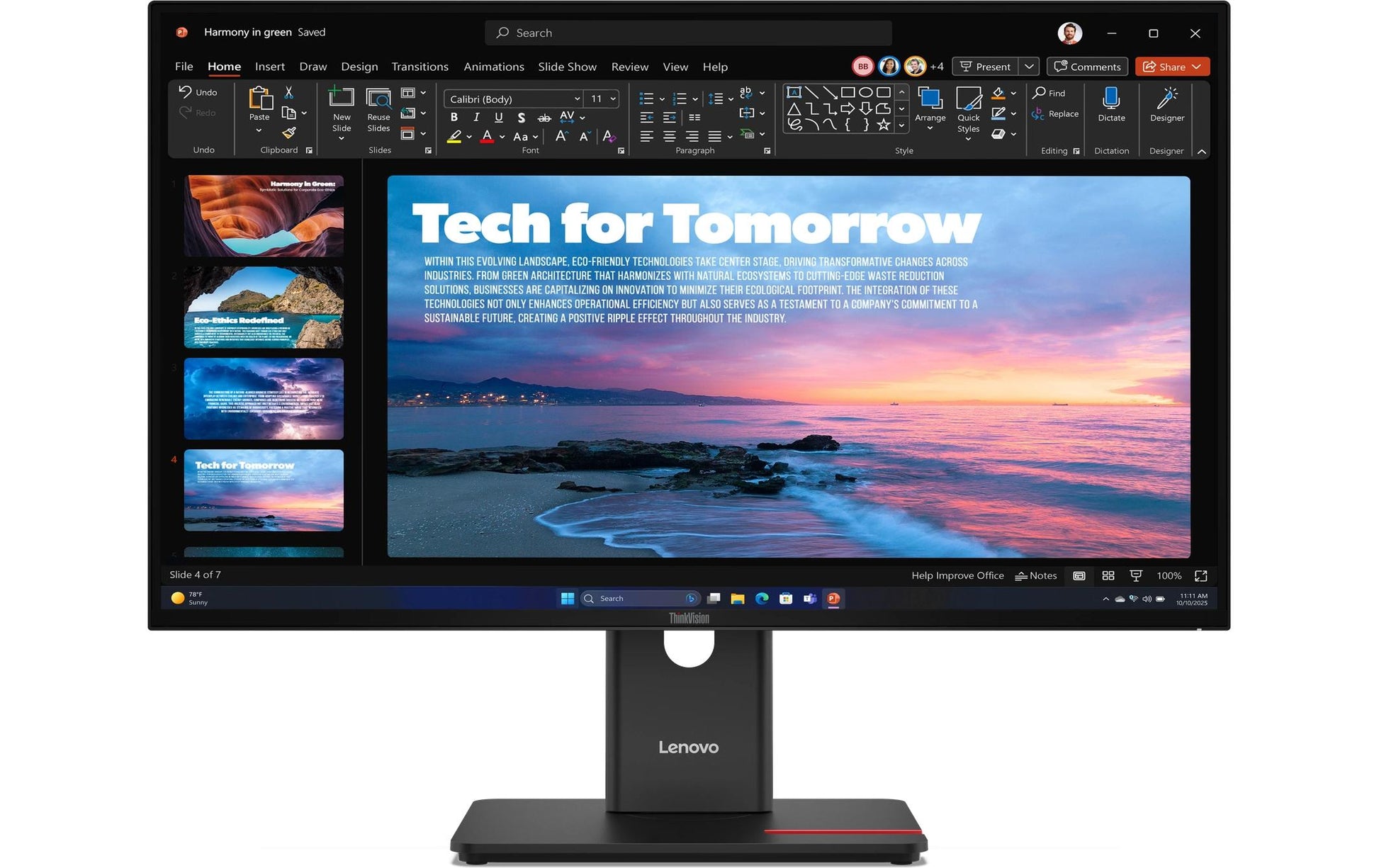 Lenovo T27QD-40 – Monitor, 2560 × 1440 (WQHD), IPS, HDMI, DisplayPort, USB-C
