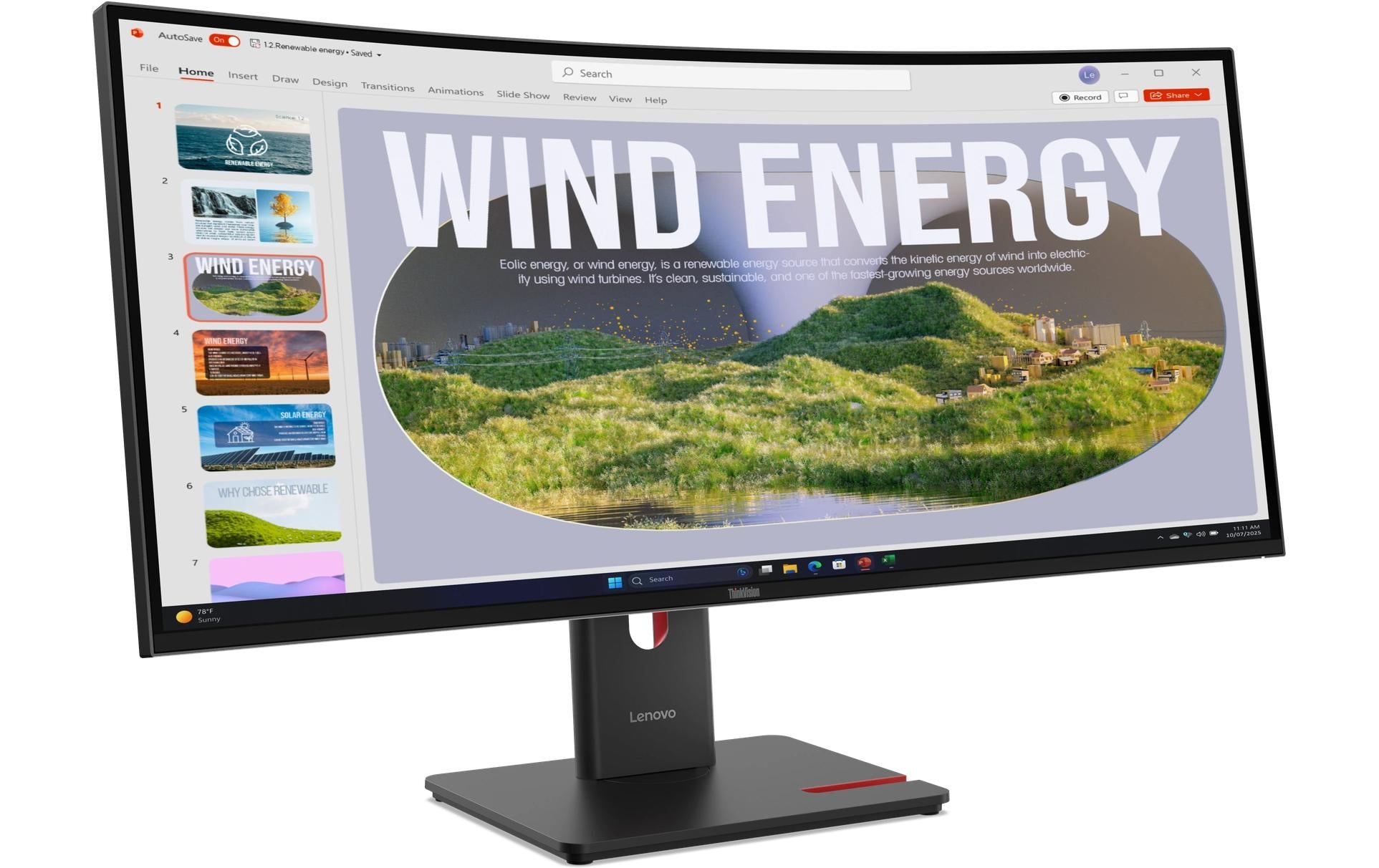 Lenovo ThinkVision T34wd-40 – Monitor, 34", 3440 × 1440 (WQHD), VA, HDMI, DisplayPort, USB-C