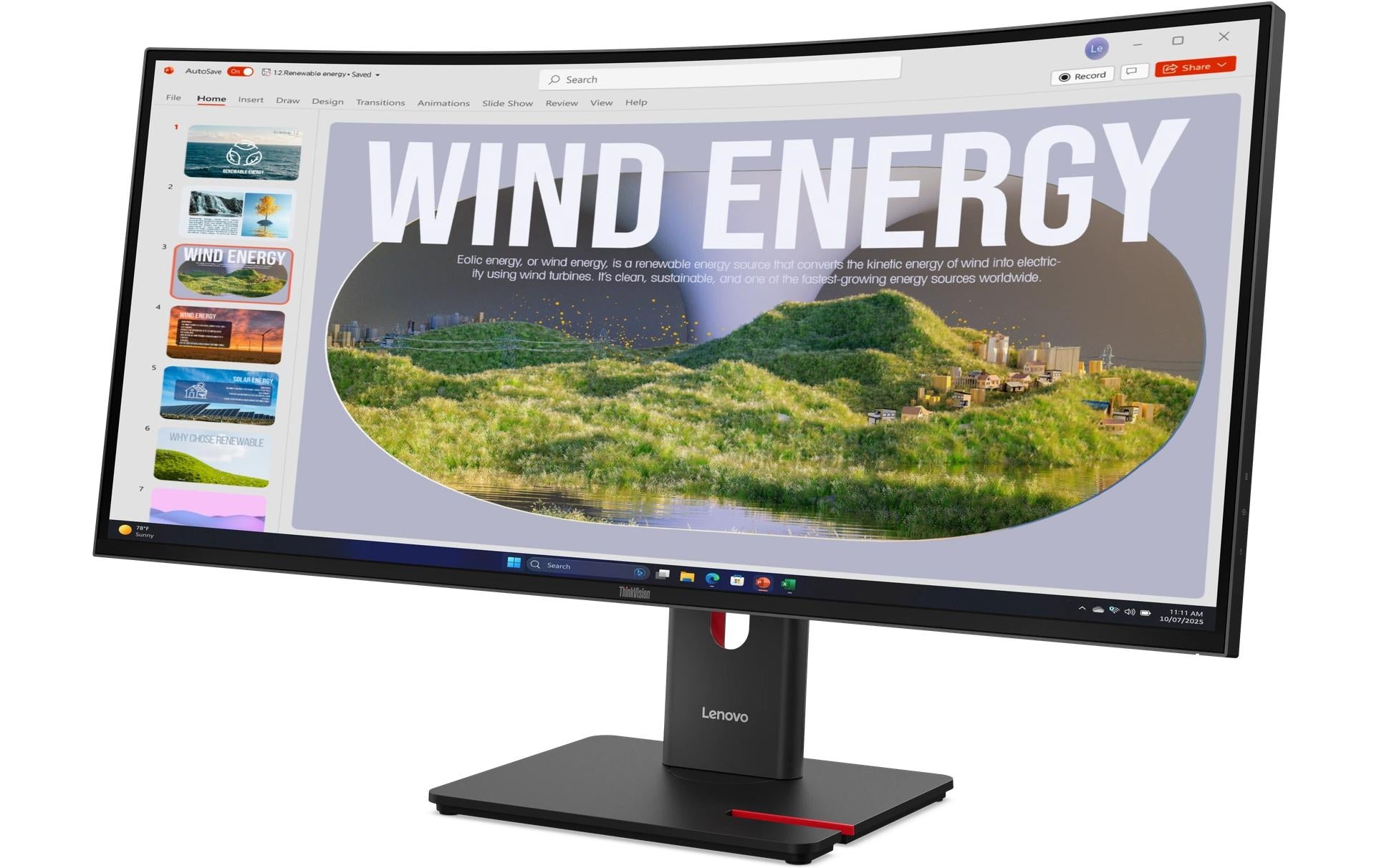 Lenovo ThinkVision T34wd-40 – Monitor, 34", 3440 × 1440 (WQHD), VA, HDMI, DisplayPort, USB-C