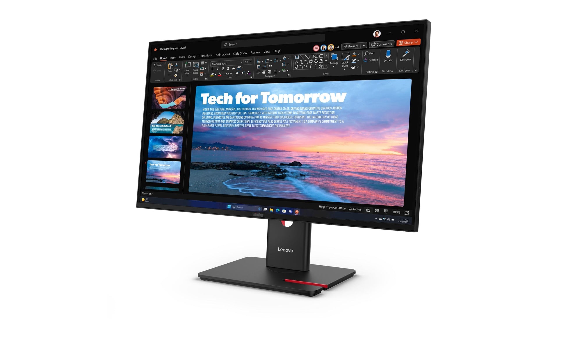 Lenovo T27QD-40 – Monitor, 2560 × 1440 (WQHD), IPS, HDMI, DisplayPort, USB-C