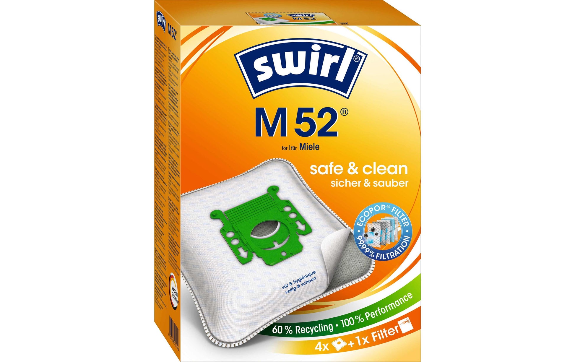 Swirl Staubbeutel M 52 – 4 Stück, für M 52