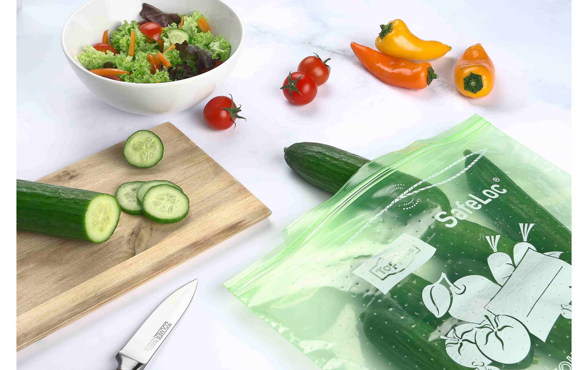 Toppits Obst- und Gemüsebeutel 7 Stk., 3 l, Polyethylen (PE), transparent