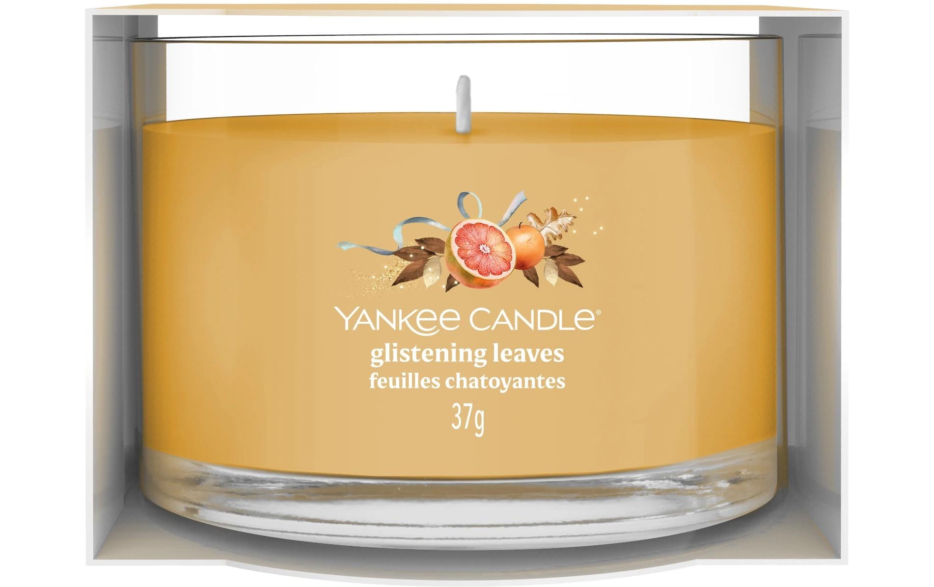 Yankee Candle Glistening Leaves – Duftkerze, Votivkerze im Glas, 10 h