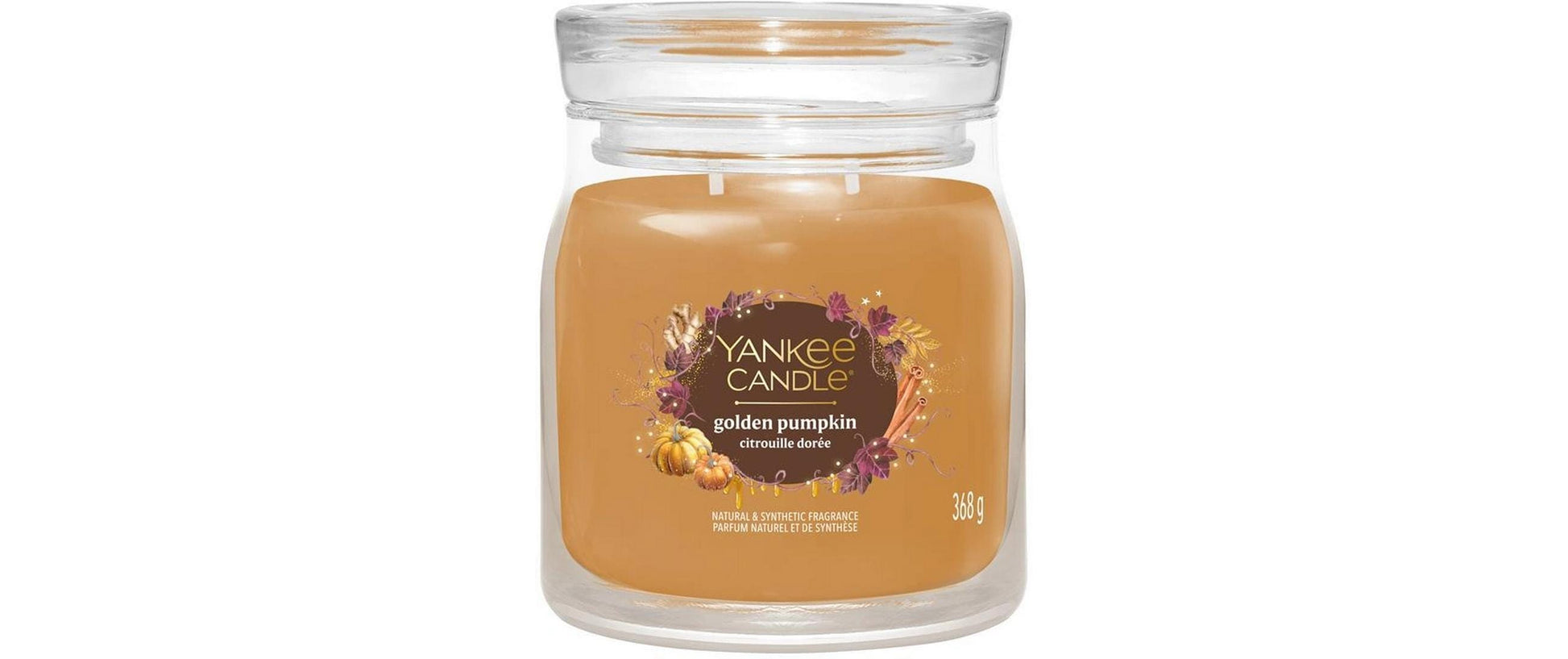 Yankee Candle Golden Pumpkin – Duftkerze, Medium Jar, 50 h