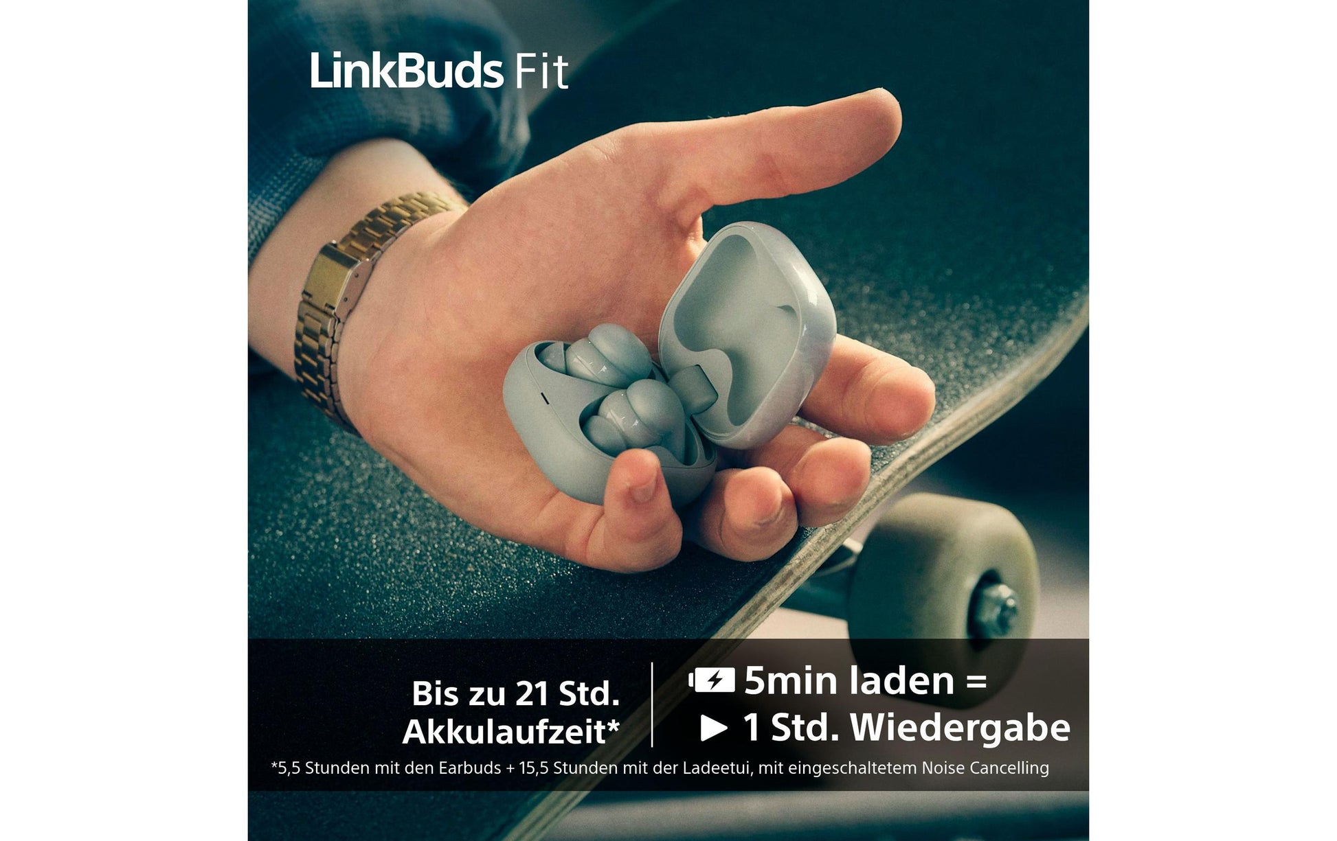 Sony LinkBuds Fit WF-LS910 TWS In-Ear – ANC, mit Ladecase, Grün, BT 5.3