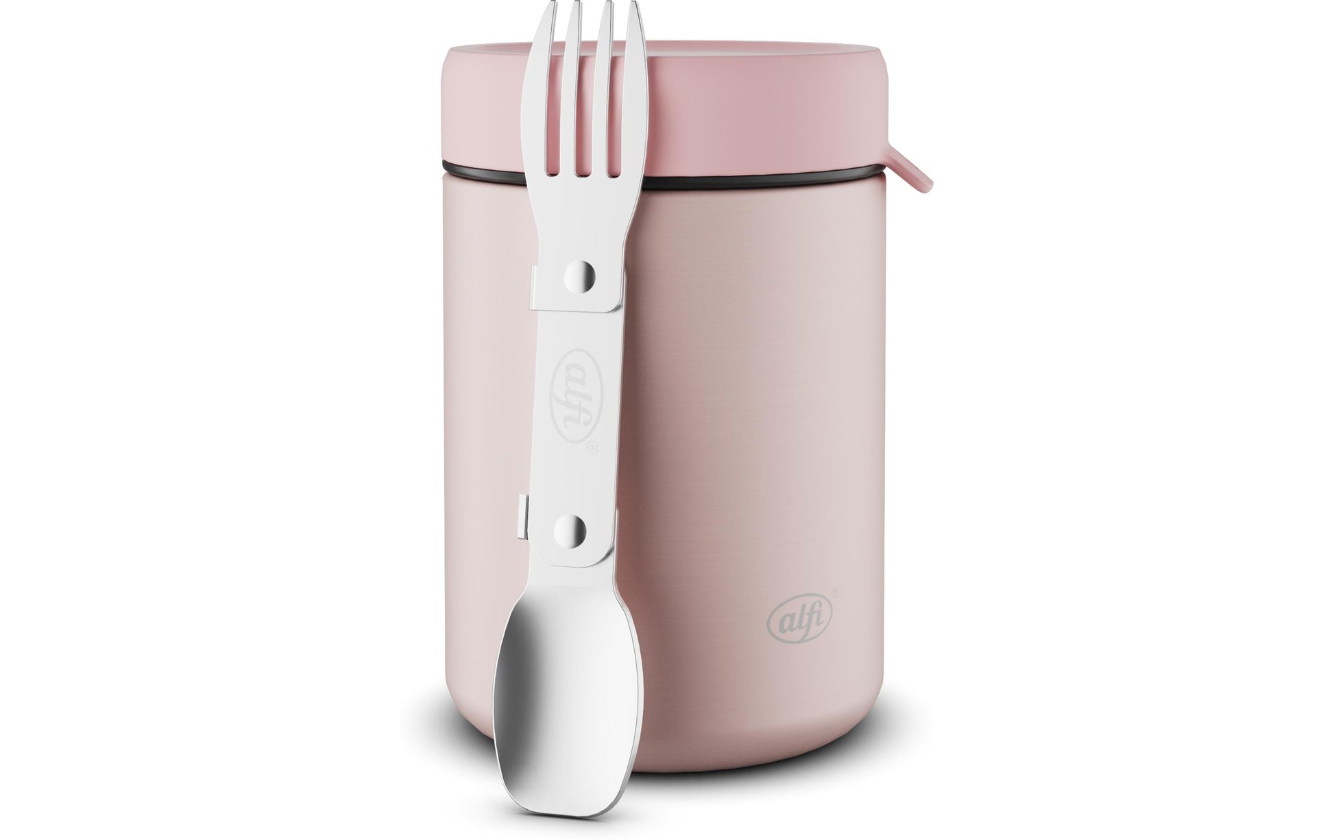Alfi Thermo-Foodbehälter – 350 ml, 8,8 × 8,8 × 13,3 cm, Edelstahl, mit Schwenkverschluss, auslaufsicher