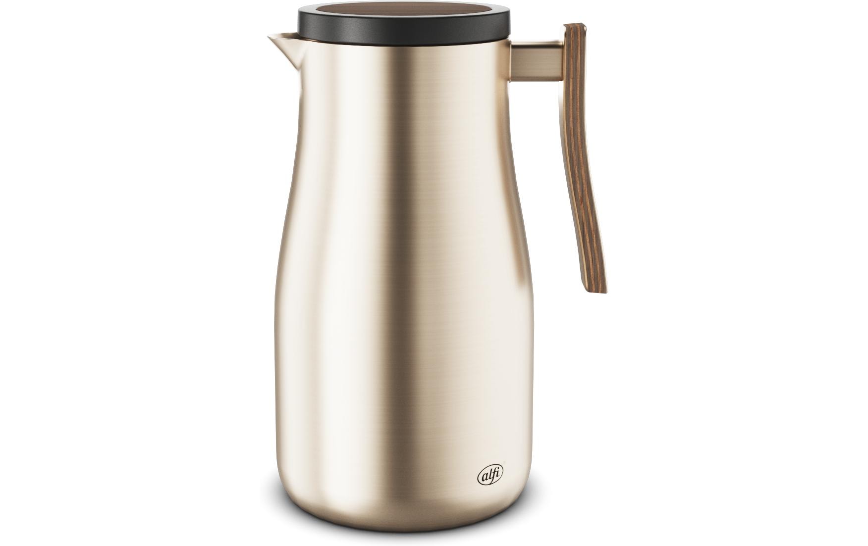Alfi Thermoskanne – 1,0 l, Ø 6,4 cm, H 22,4 cm, Edelstahl, Gold, mit Deckel, vakuumisoliert, BPA-frei