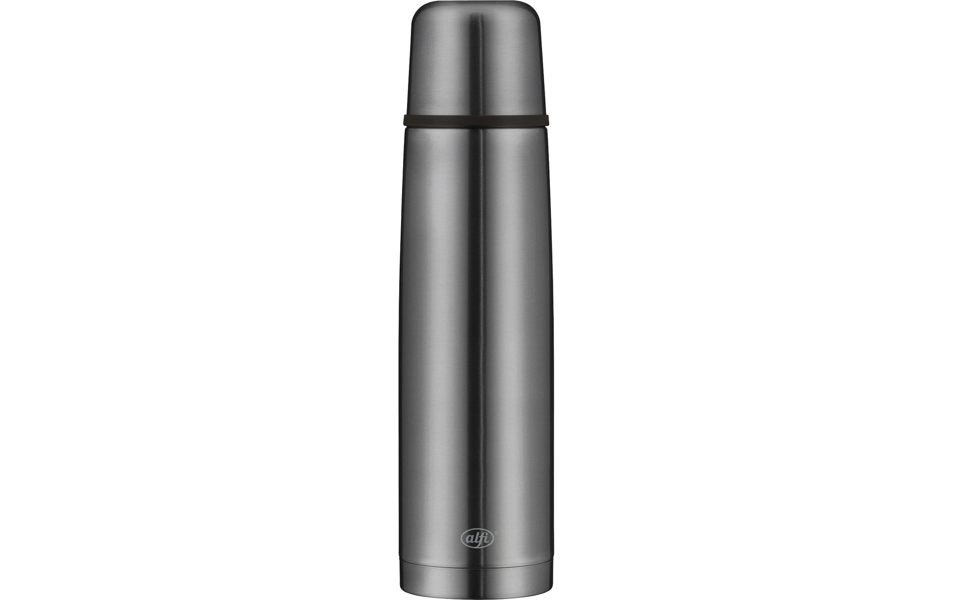 Alfi iso Therm Perf. Isolierflasche 1 l – doppelwandig, Edelstahl, Dunkelgrau