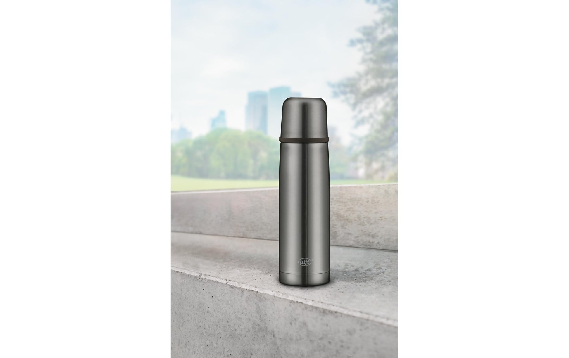 Alfi Therm Perf. Isolierflasche 500 ml – doppelwandig, Edelstahl, Dunkelgrau