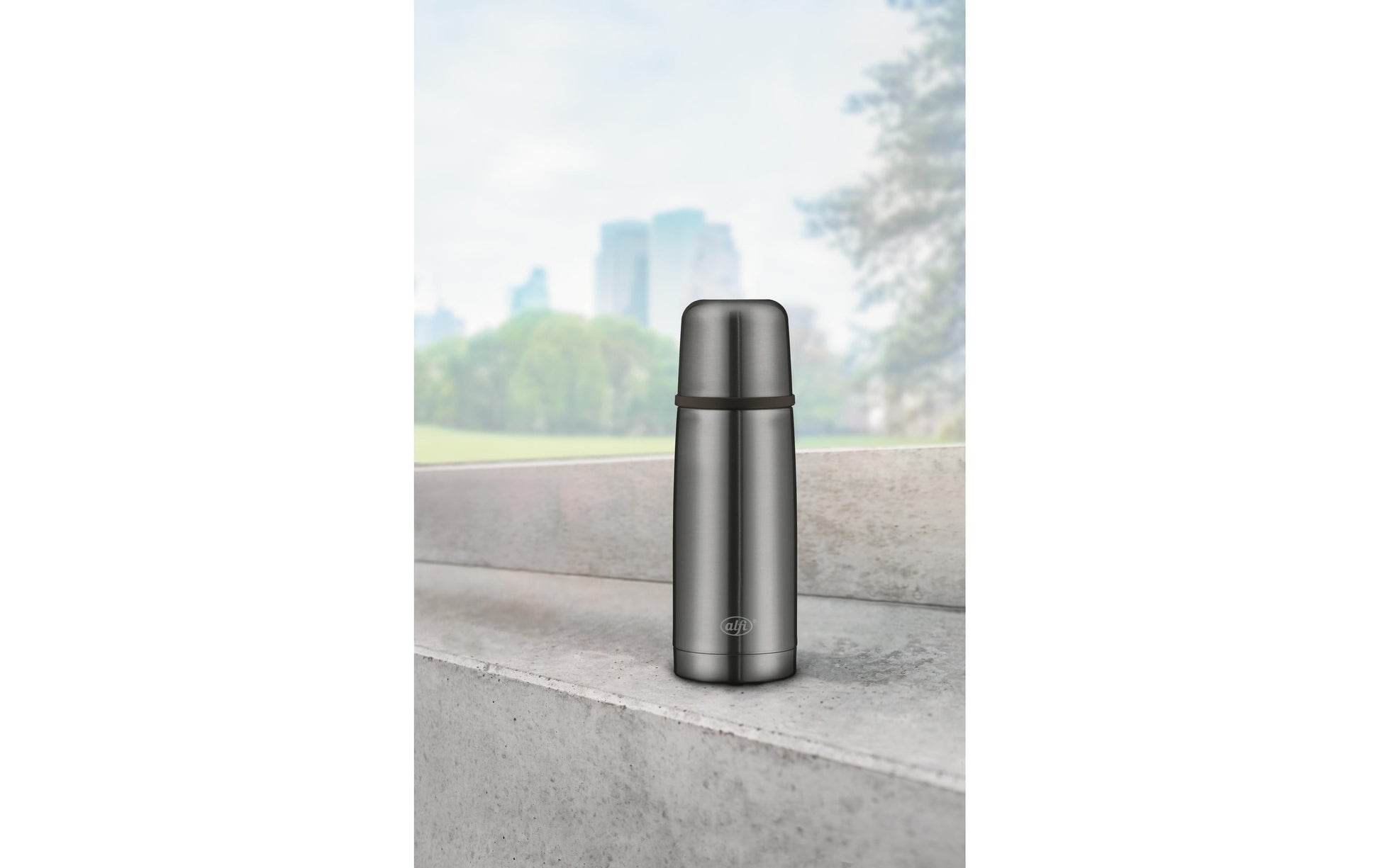 Alfi Isolierflasche 350 ml – doppelwandig, Edelstahl, Dunkelgrau