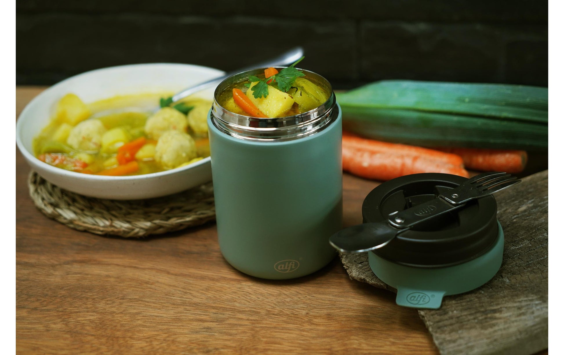 Alfi Thermobox – isoliert, luftdicht, leckdicht, bis 5 h – 0,35 l – hellgrün – Edelstahl – 1 Stk.