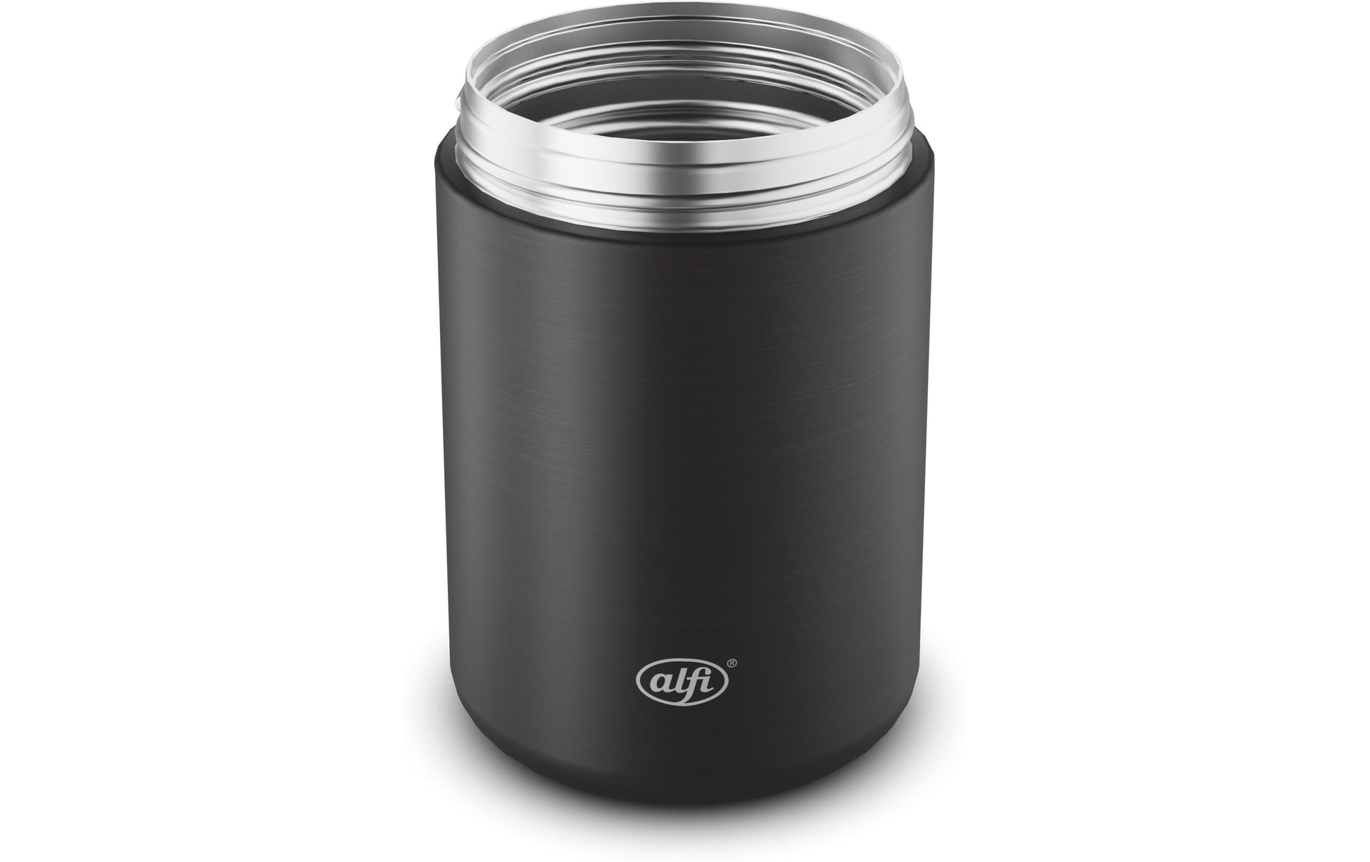 Alfi Thermobox – 350 ml, 8,8 × 8,8 × 13,3 cm, Edelstahl, Schwarz matt, mit Schwenkverschluss, auslaufsicher