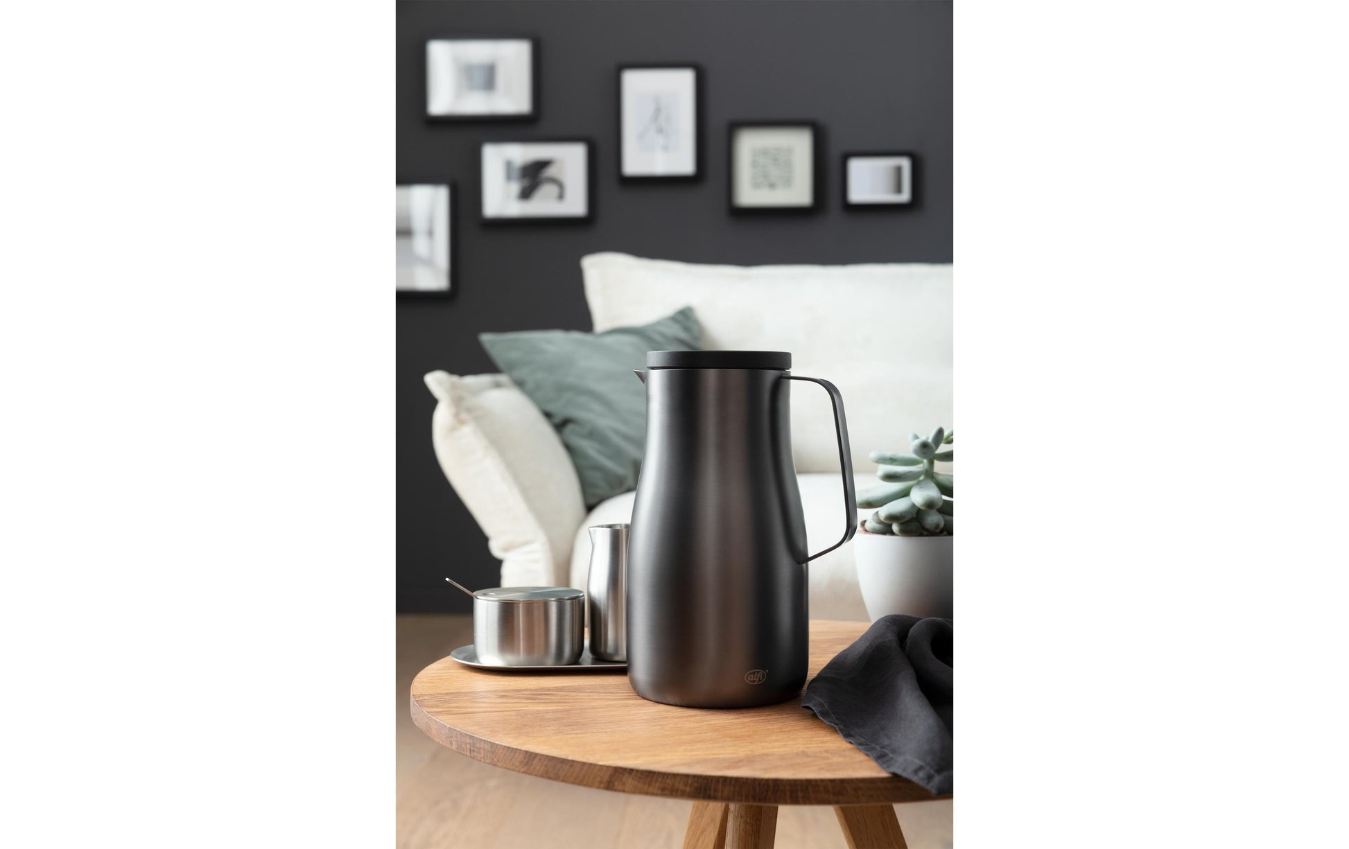 Alfi Thermoskanne Studio – 1 l, Edelstahl, Dunkelgrau, H 22,3 cm