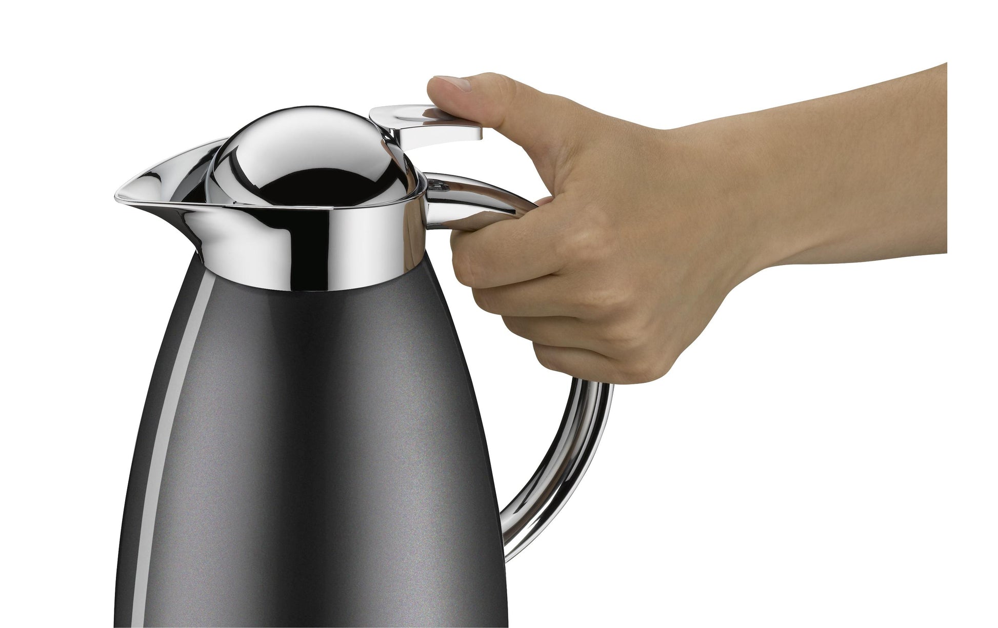 Alfi Thermoskanne Signo – 1 l, Ø 4,5 cm, H 26,5 cm, Edelstahl, Schiefer, mit Deckel, vakuumisoliert