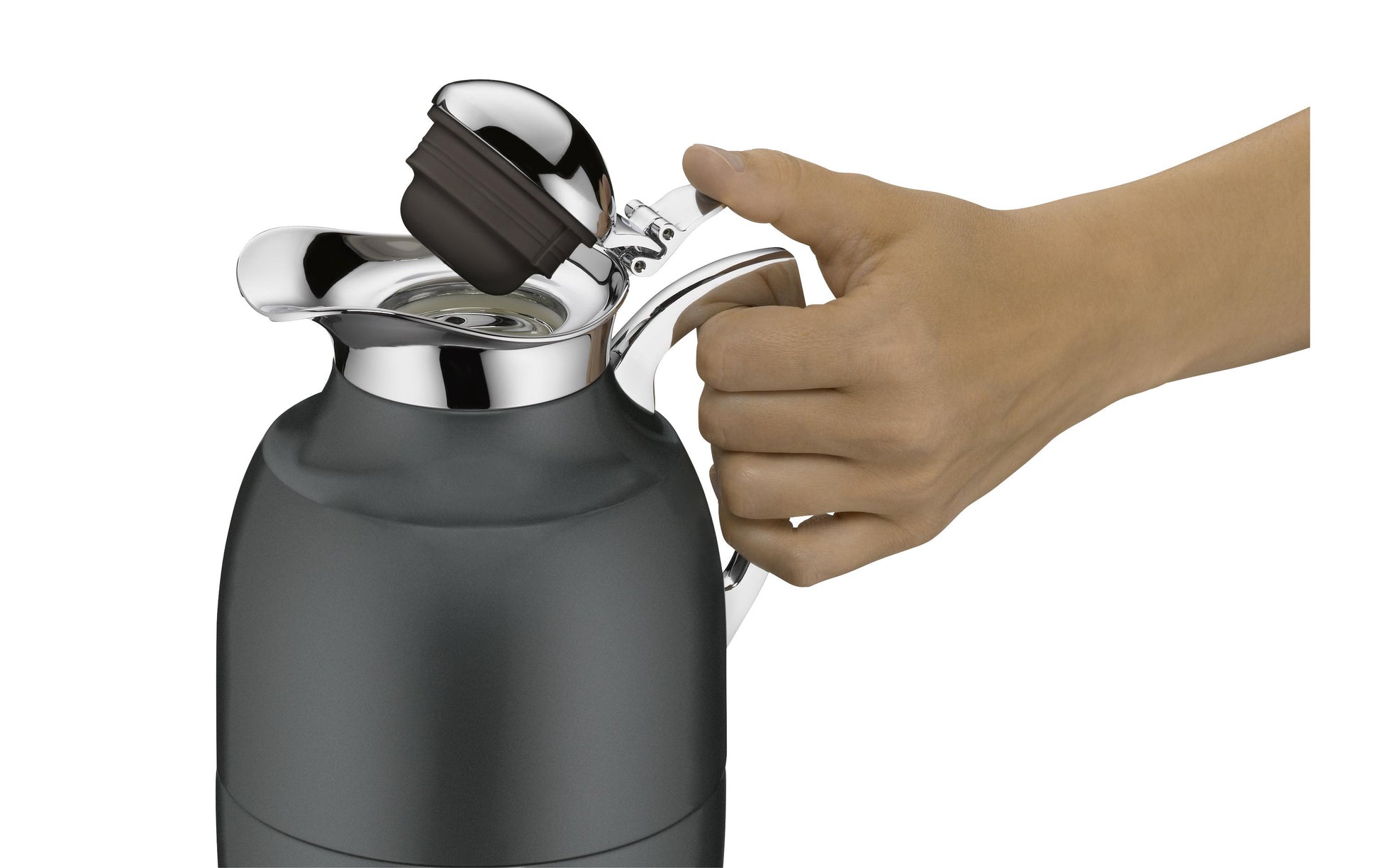 Alfi Thermoskanne Juwel – 1 l, Edelstahl, Schwarz matt