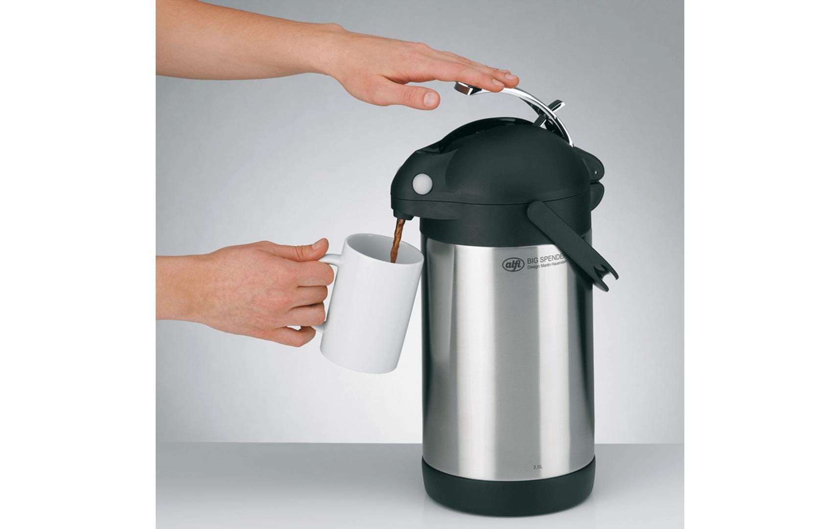 Alfi Thermoskanne Big Spender – 3 l, Edelstahl, Silber, mit Deckel, vakuumisoliert, BPA-frei