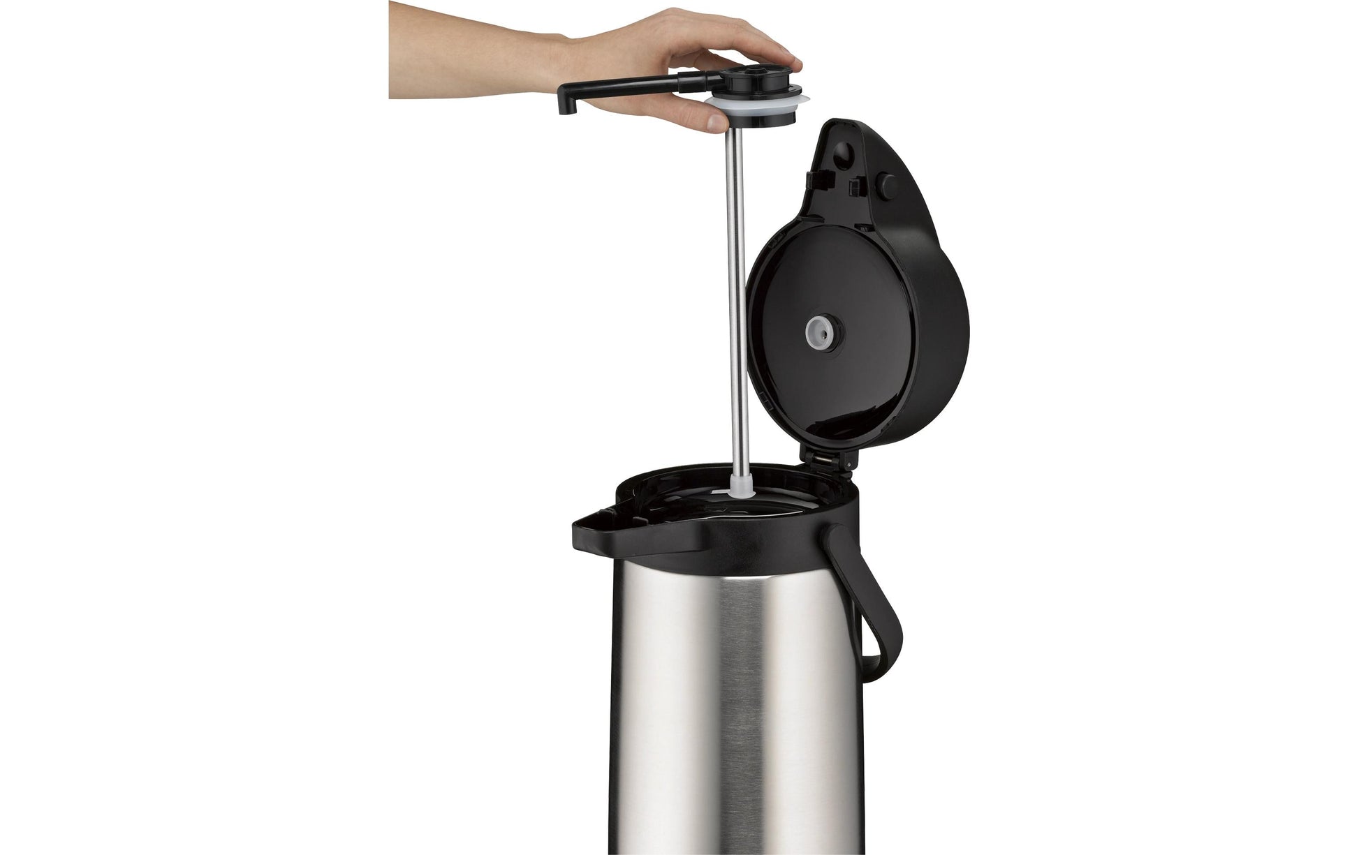 Alfi Thermoskanne – 2,5 l, Ø 16,8 cm, Edelstahl, Abnehmbarer Deckel, Vakuum-isoliert