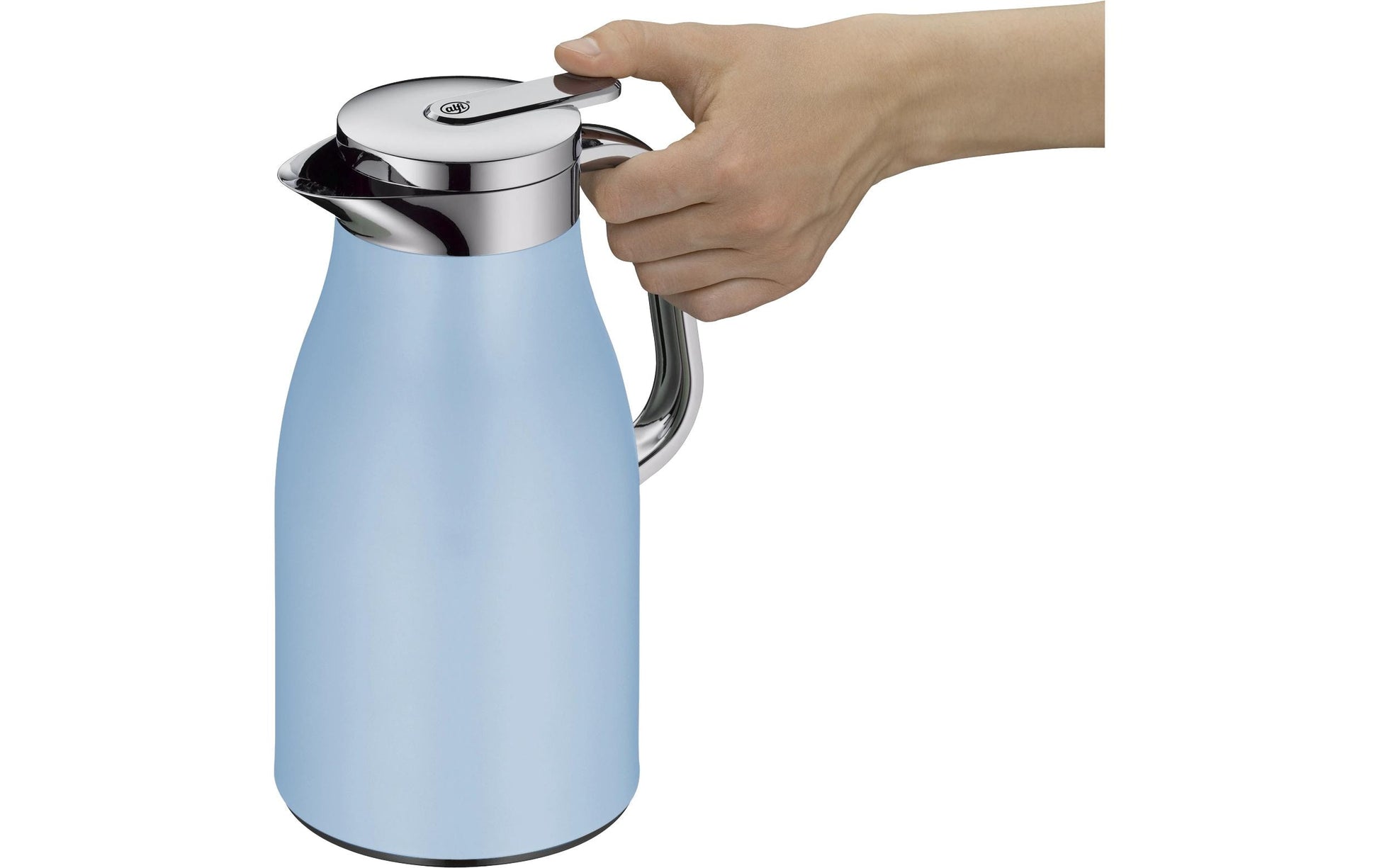 Alfi Thermoskanne Skyline – 1,0 l, H 21,5 cm, Edelstahl, Hellblau