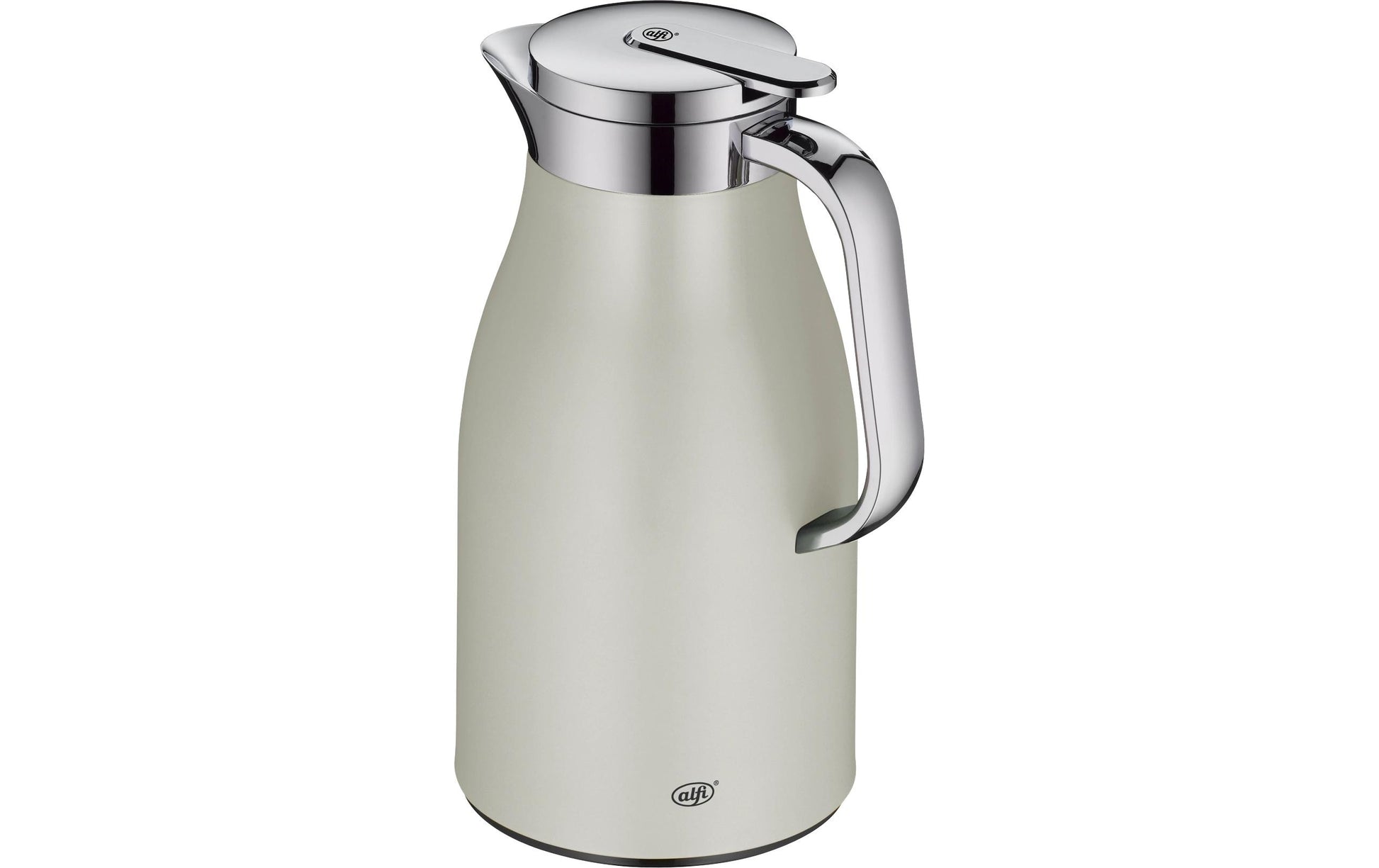 Alfi Thermoskanne Skyline – 1 l, Edelstahl, Weiss, vakuum-isoliert, Warmhaltezeit 12 h, mit Deckel