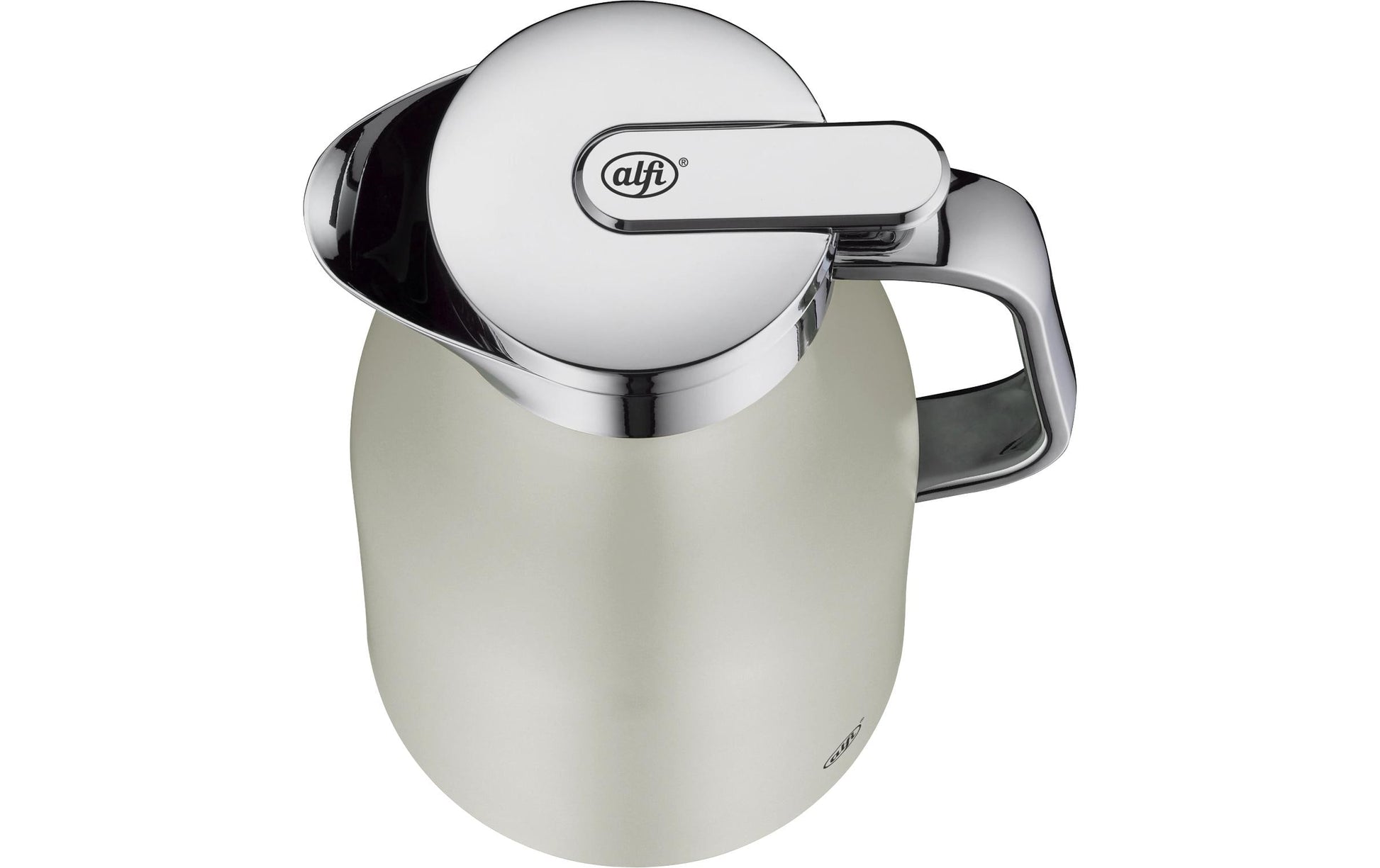 Alfi Thermoskanne Skyline – 1 l, Edelstahl, Weiss, vakuum-isoliert, Warmhaltezeit 12 h, mit Deckel