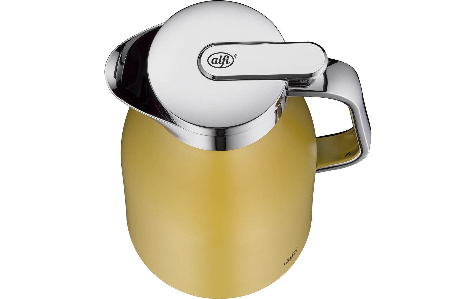 Alfi Thermoskanne Skyline – 1 l, H 21,5 cm, Edelstahl, Gelb, mit Deckel, vakuumisoliert, 12 h warm / 24 h kalt