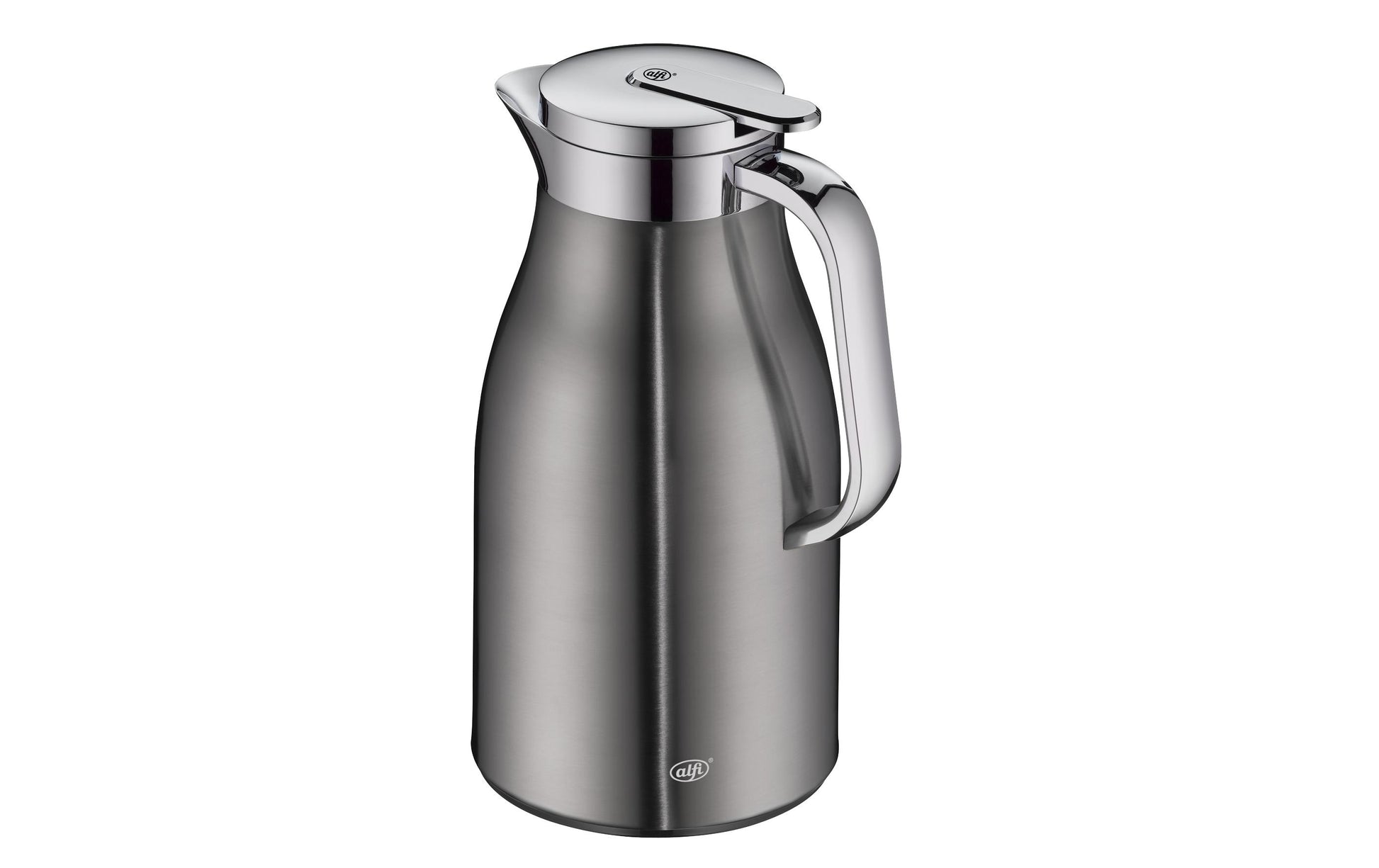Alfi Thermoskanne Skyline – 1 l, H 21,5 cm, Edelstahl, Grau, mit Deckel, vakuum-isoliert