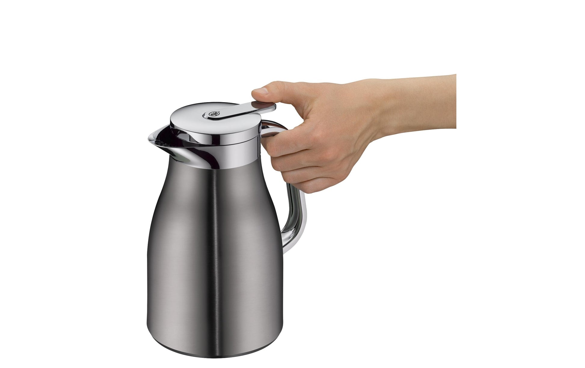 Alfi Thermoskanne – 650 ml, H 21,5 cm, Edelstahl, Grau, mit Deckel, vakuumisoliert, BPA-frei