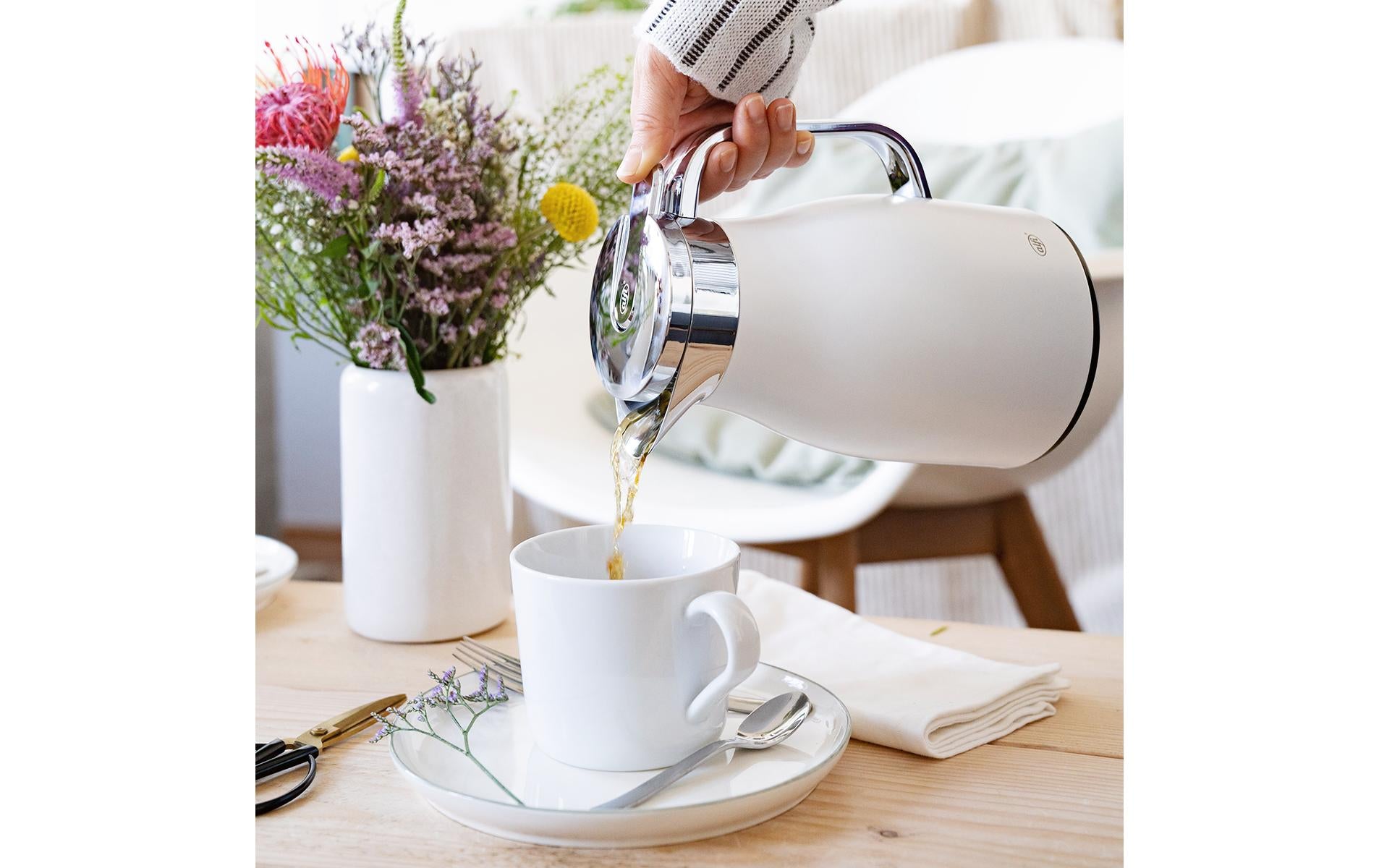 Alfi Thermoskanne Skyline – 650 ml, Edelstahl, Weiss matt, mit Deckel, vakuumisoliert, BPA-frei