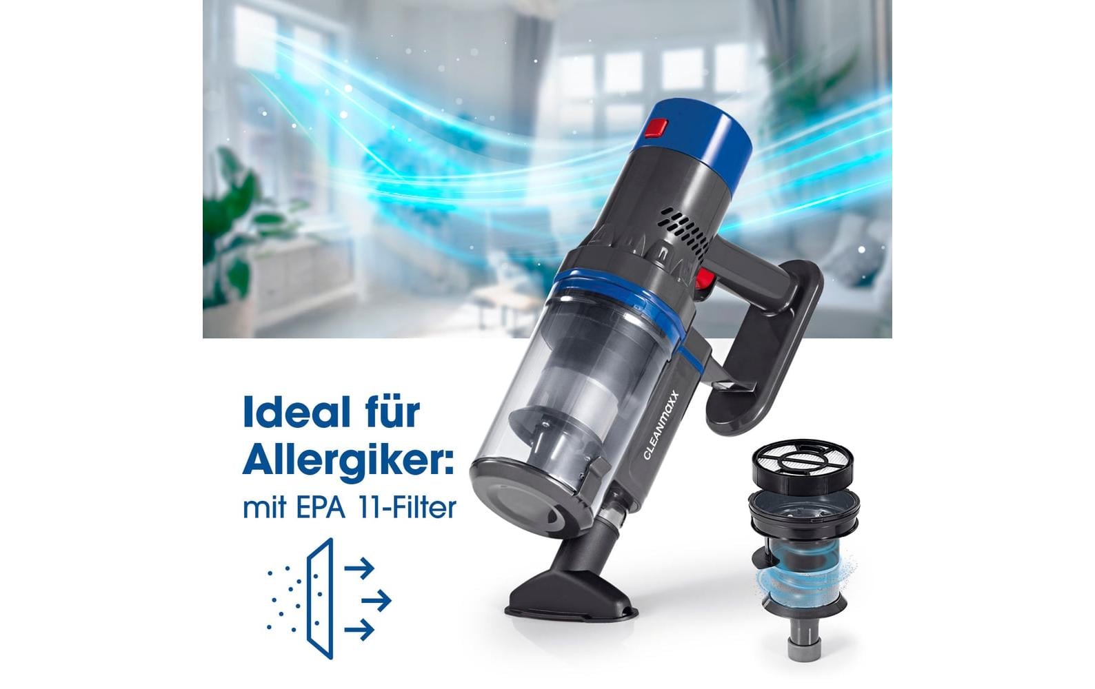 Cleanmaxx Staubsauger – 0,8 l, Akkubetrieb, 22,2 V
