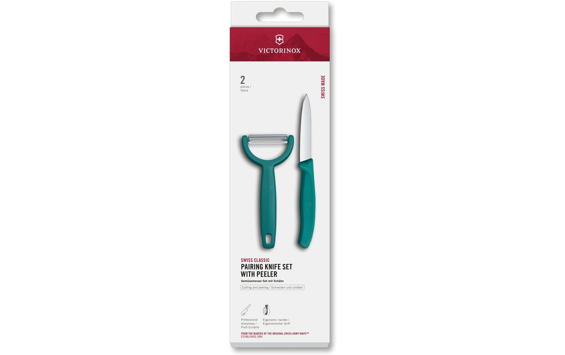 Victorinox Gemüsemesser 8 cm, Klinge aus Edelstahl, Griff aus Polypropylen (PP), 2-teilig, grün