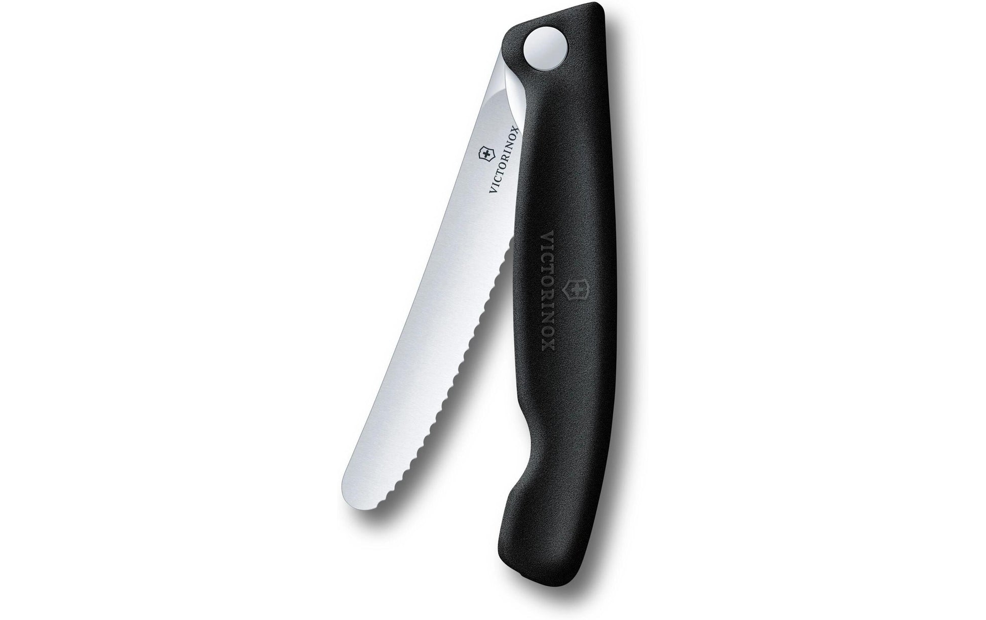 Victorinox Klassisches Picknickmesser – Klappmesser 110 mm, Wellenschliff, Schwarz