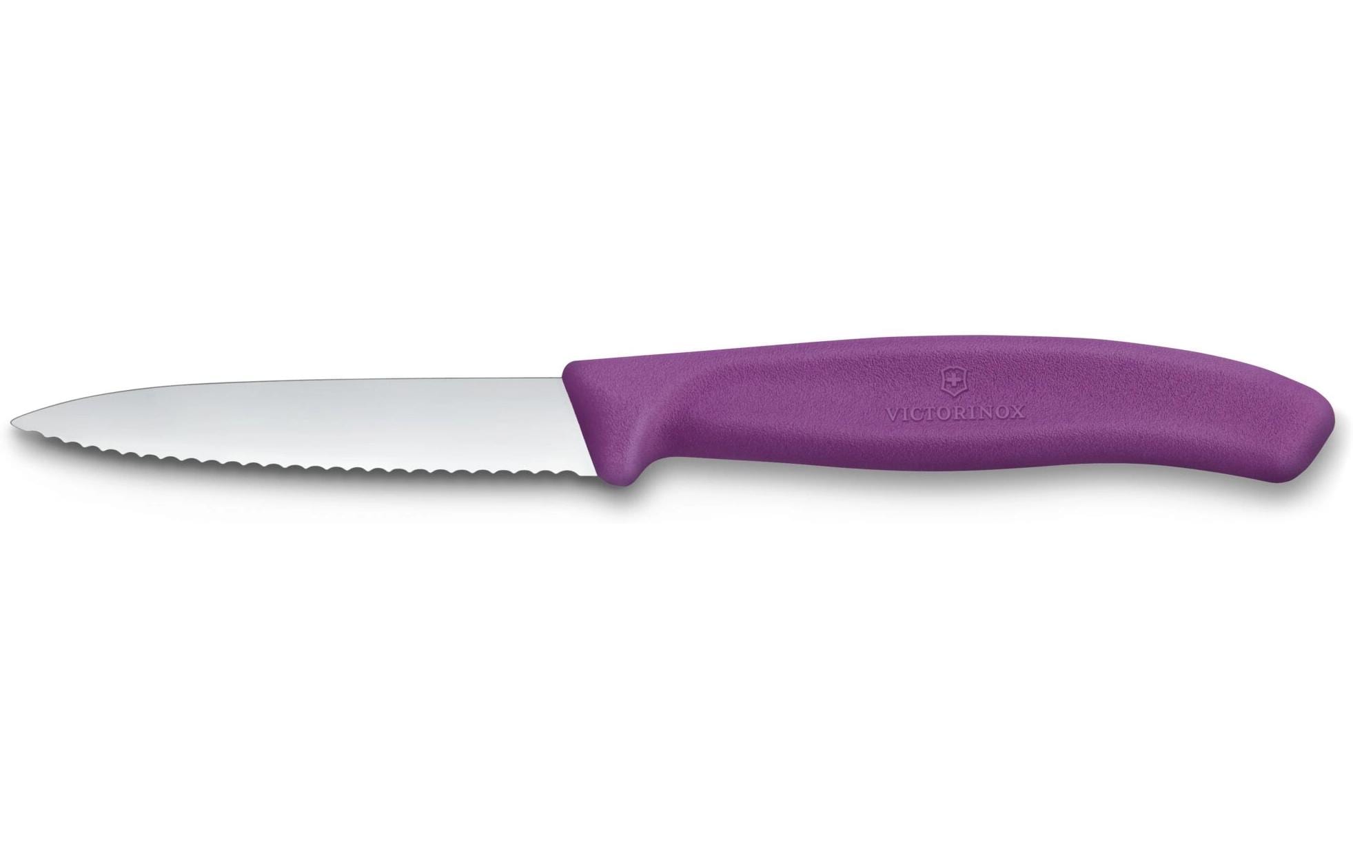 Victorinox Gemüsemesser 8 cm, Edelstahl, Polypropylen (PP), Violett, Wellenschliff