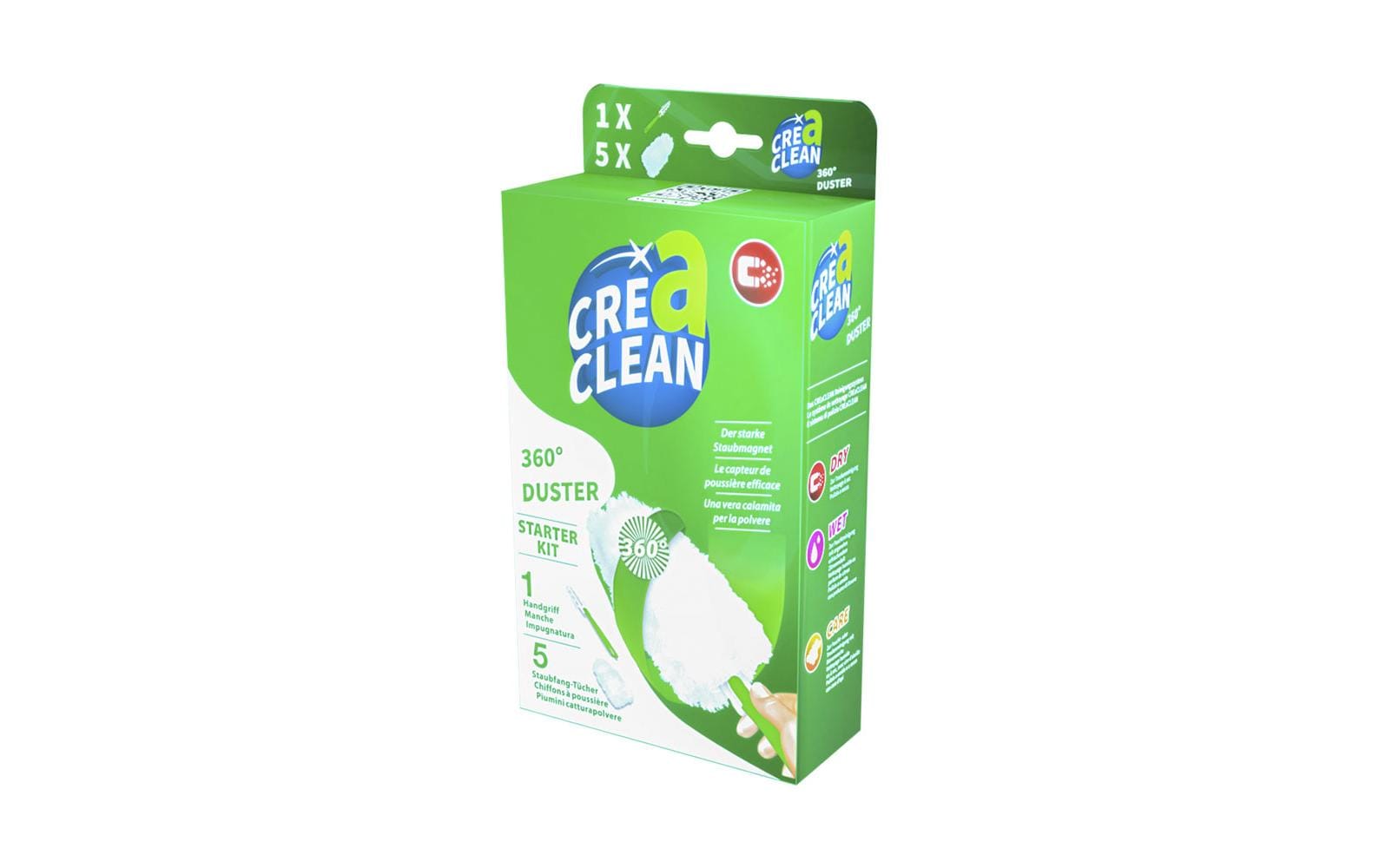 CREaCLEAN Staubwedel 54033 – Polypropylen – weiss – 4,2 × 33,0 × 4,2 cm