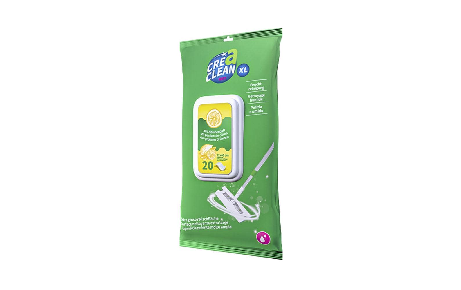 CREaCLEAN Einmal-Wischtuch WET XL – 40 × 21 cm, Polyester, Weiss – 20 Stk.