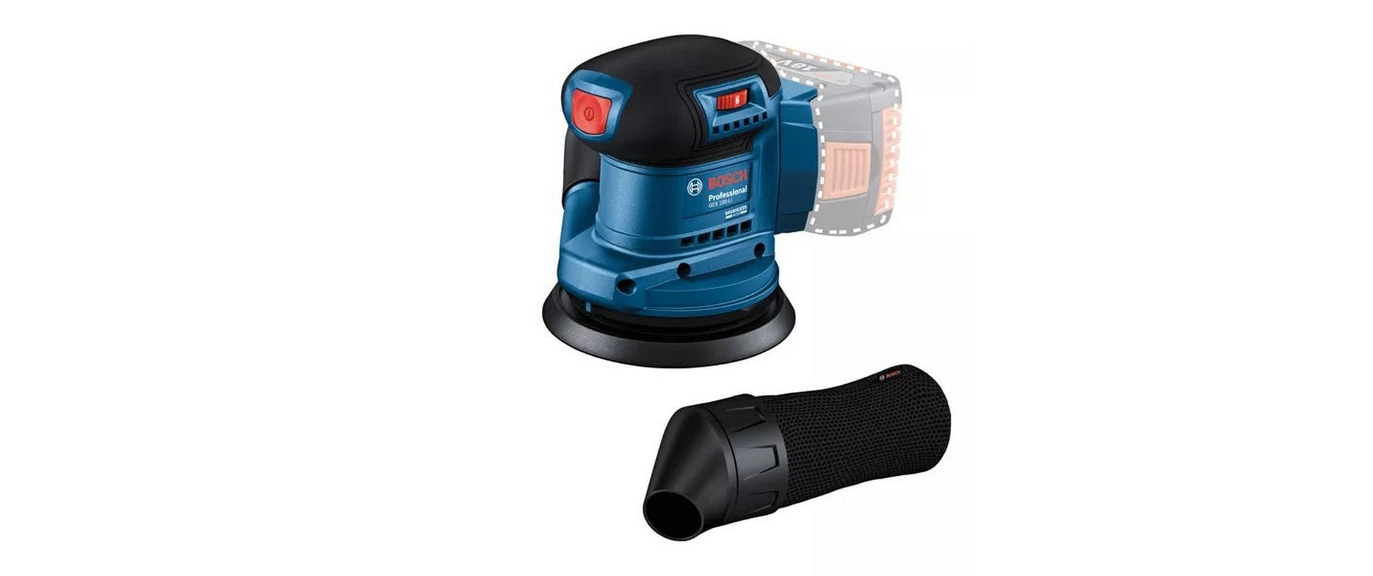 Bosch Professioneller Exzenterschleifer GEX 185-LI – 18 V (AMPShare) – Klettverschluss – Solo – Staubsack