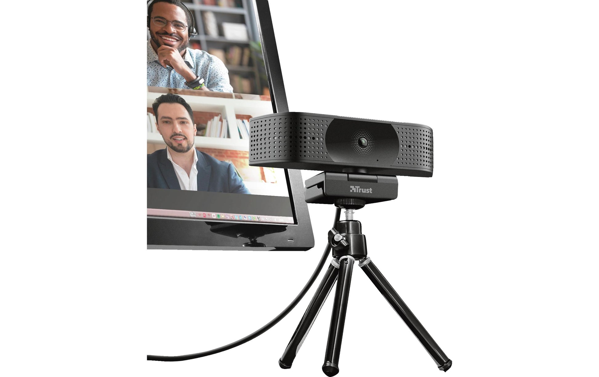 Trust Teza – Webcam – 4K, bis 30 fps, USB 2.0, Stereo-Mikrofon, Autofokus, Privacy-Shutter, 74° FOV, Schwarz